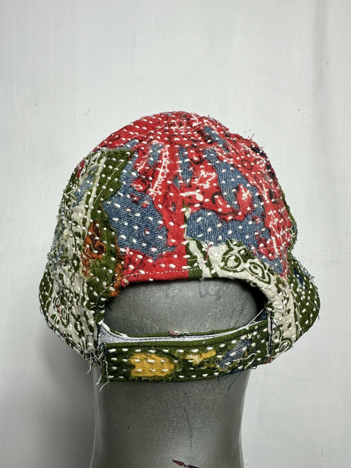 Handmade Custom Made Distressed Paisley Patchwork Boro hats Size ONE SIZE - 10 Thumbnail