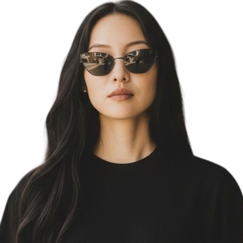 NWB Dolce & Gabbana semi cat eye sunglasses black 6612