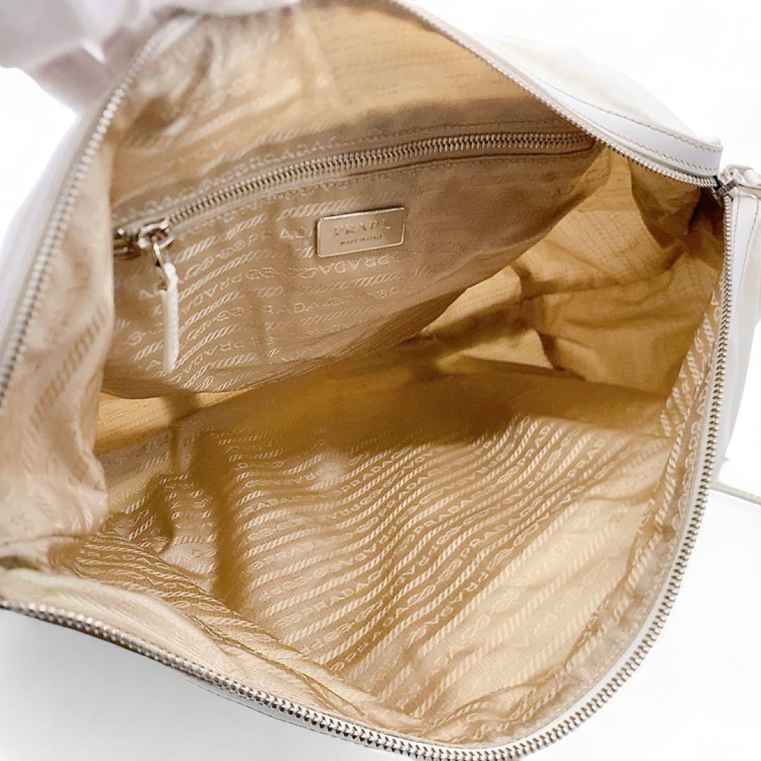 Prada Prada - White Nylon Handbag Triangle Logo Plate Size ONE SIZE - 8 Thumbnail