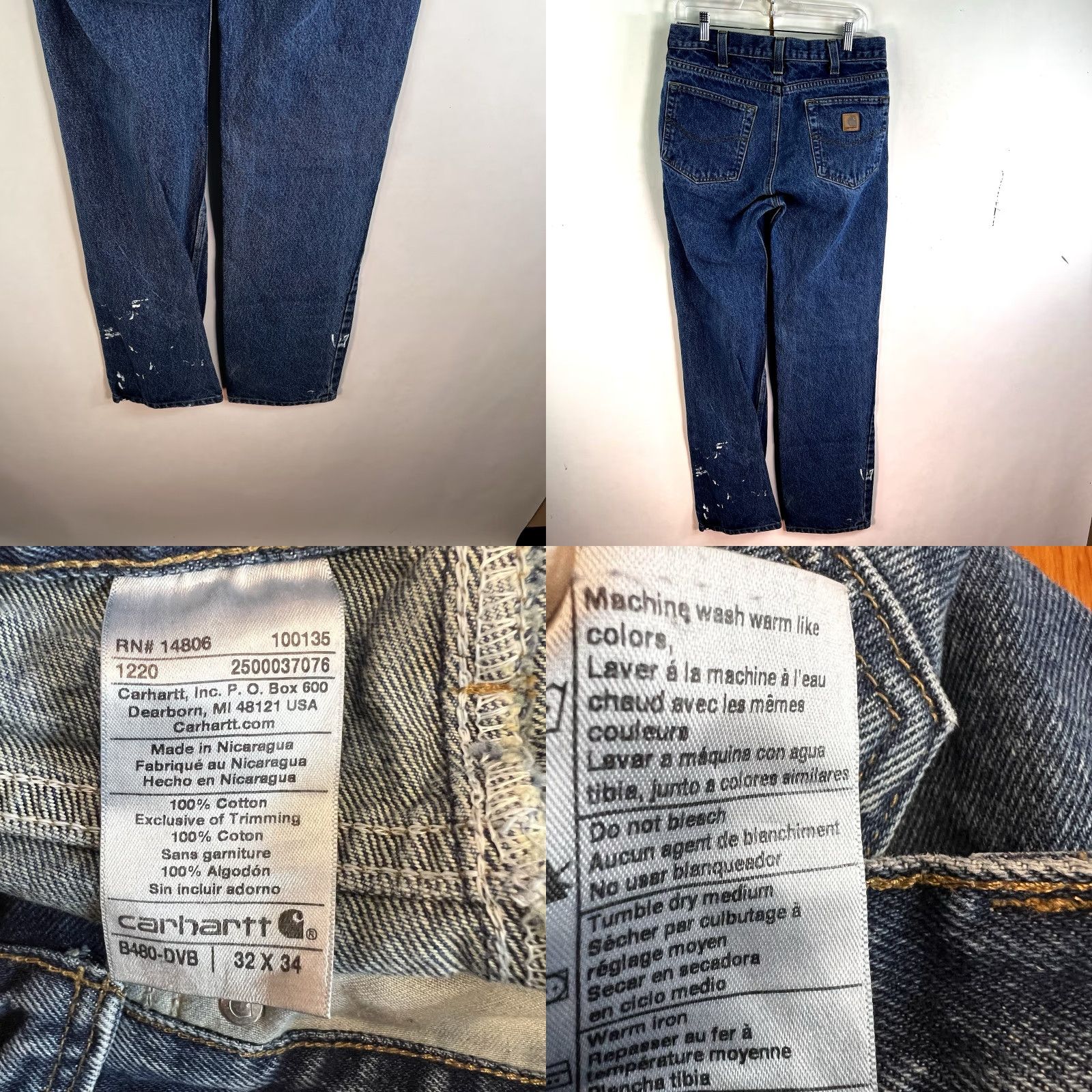 Carhartt Carhartt B480 Denim Straight Jeans Mens Size 32 X34 Blue Distressed Size US 32 / EU 48 - 8 Thumbnail