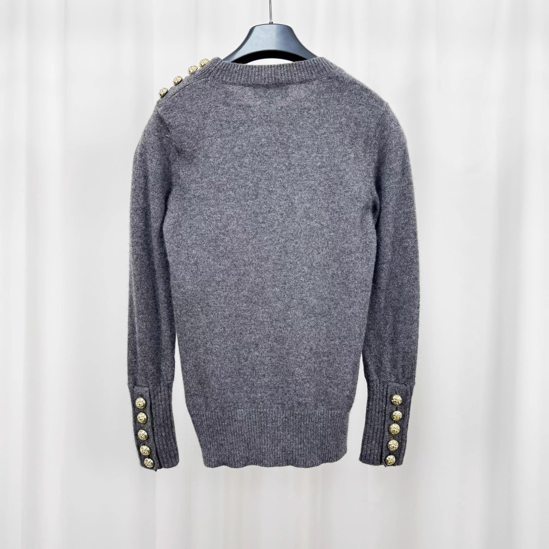 Burberry Burberry Check Gold Button Cashmere Knit Sweater S 99New Size S / US 4 / IT 40 - 2 Thumbnail