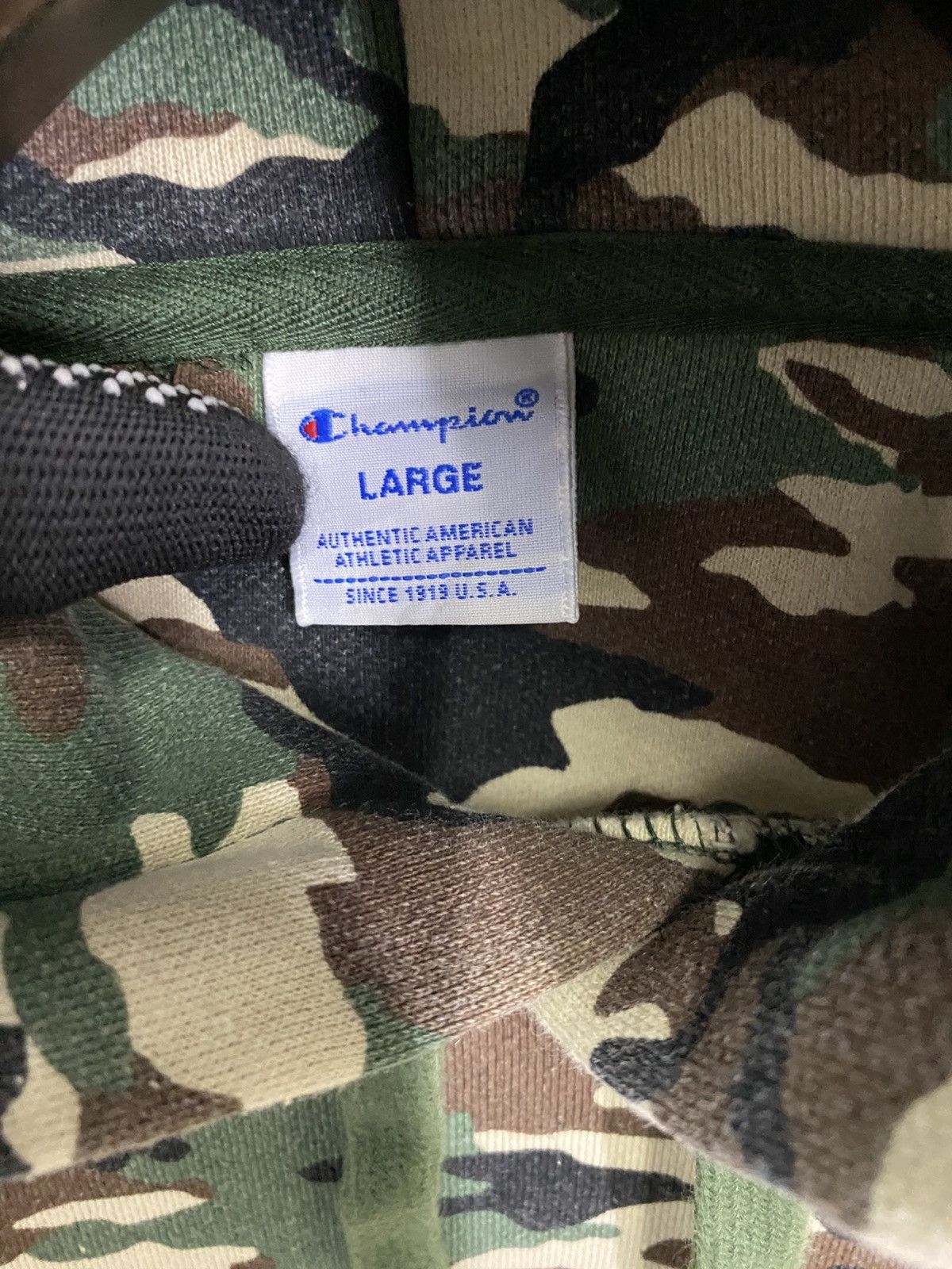 Champion Vintage champion big logo camo hoodie Size US L / EU 52-54 / 3 - 4 Thumbnail