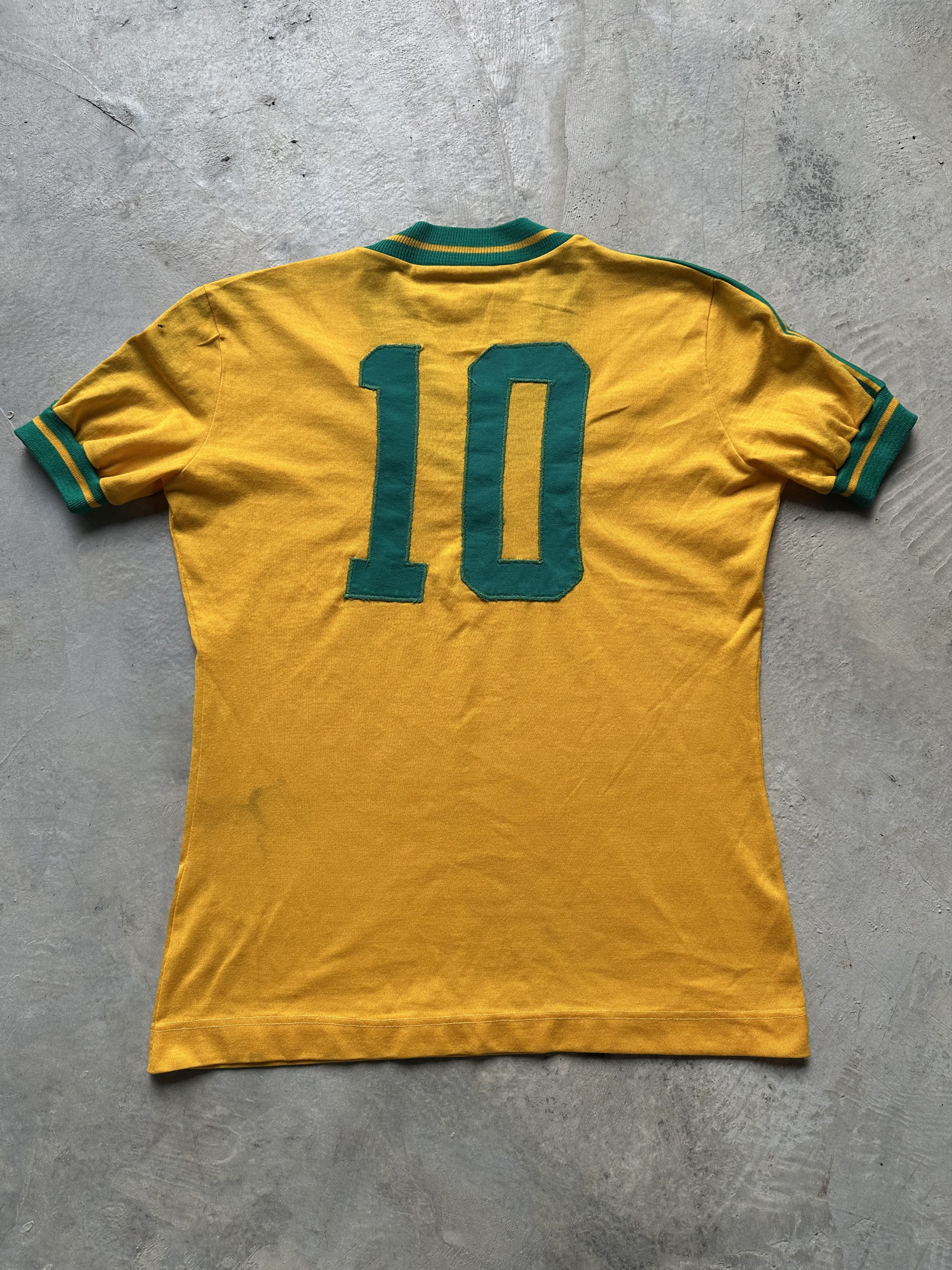 Vintage Vintage 70s Jersey Hitachi Brasil No 10 Pele Size US M / EU 48-50 / 2 - 2 Thumbnail