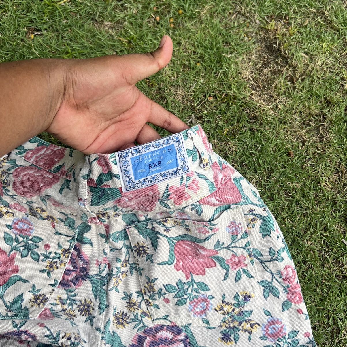 Japanese Brand “VINTAGE” FULL PRINT FLORAL DENIM JEANS STATEMENT PIECE Size US 28 / EU 44 - 18 Thumbnail