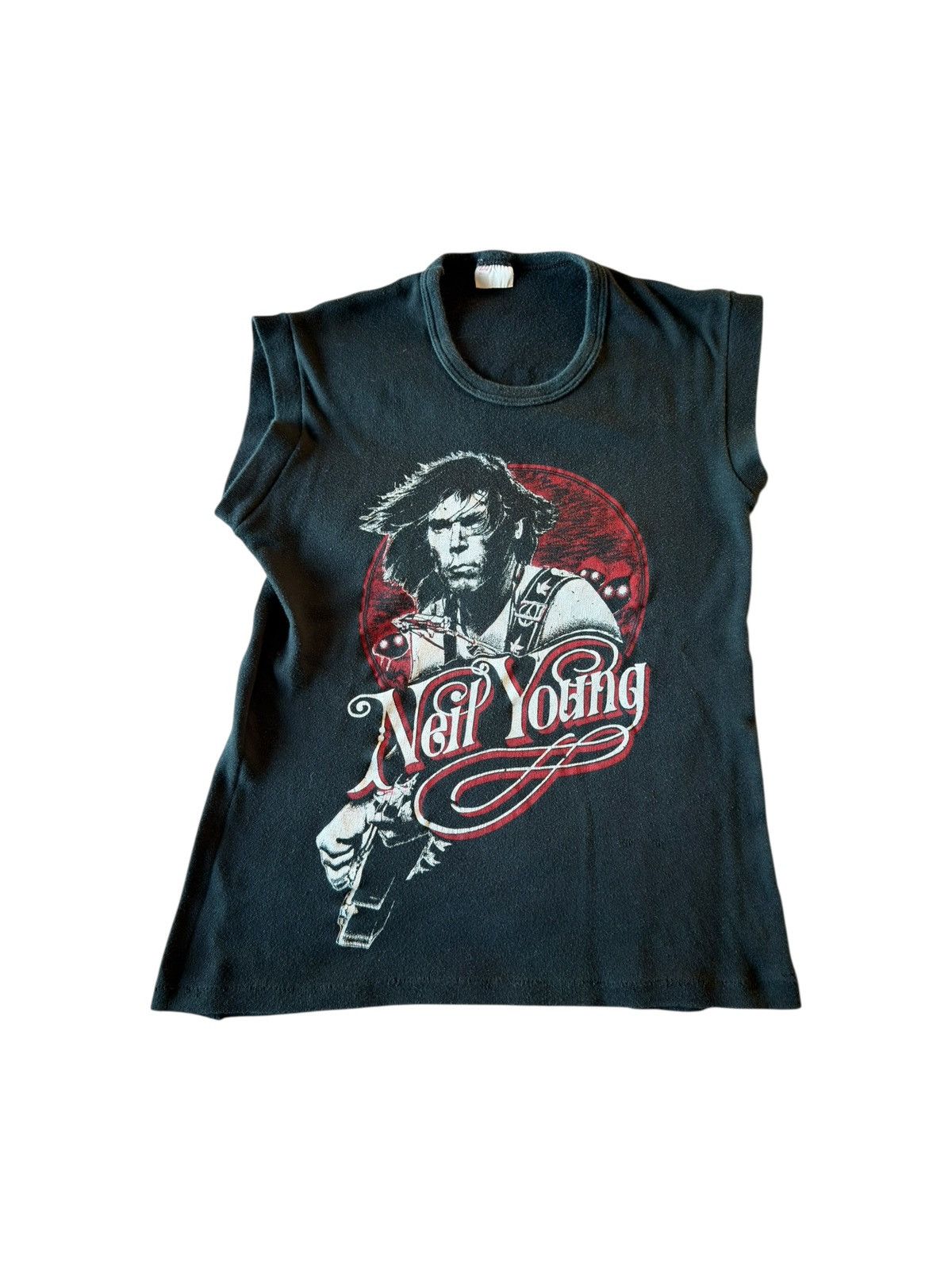 Band Tees *RARE* 1982 80s VINTAGE NEIL YOUNG POP EUROPE TOUR MUSIC TEE Size US S / EU 44-46 / 1 - 1 Thumbnail