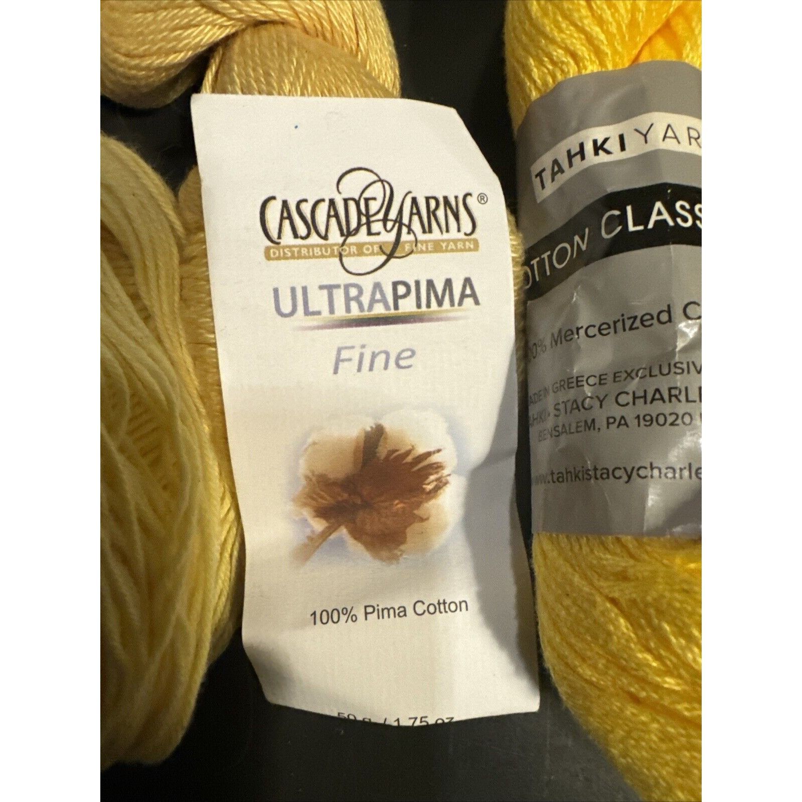 Vintage Lot of 5 Mixed Yellow Yarn Crochet Knitting Craft Yarn New O Size ONE SIZE - 4 Thumbnail