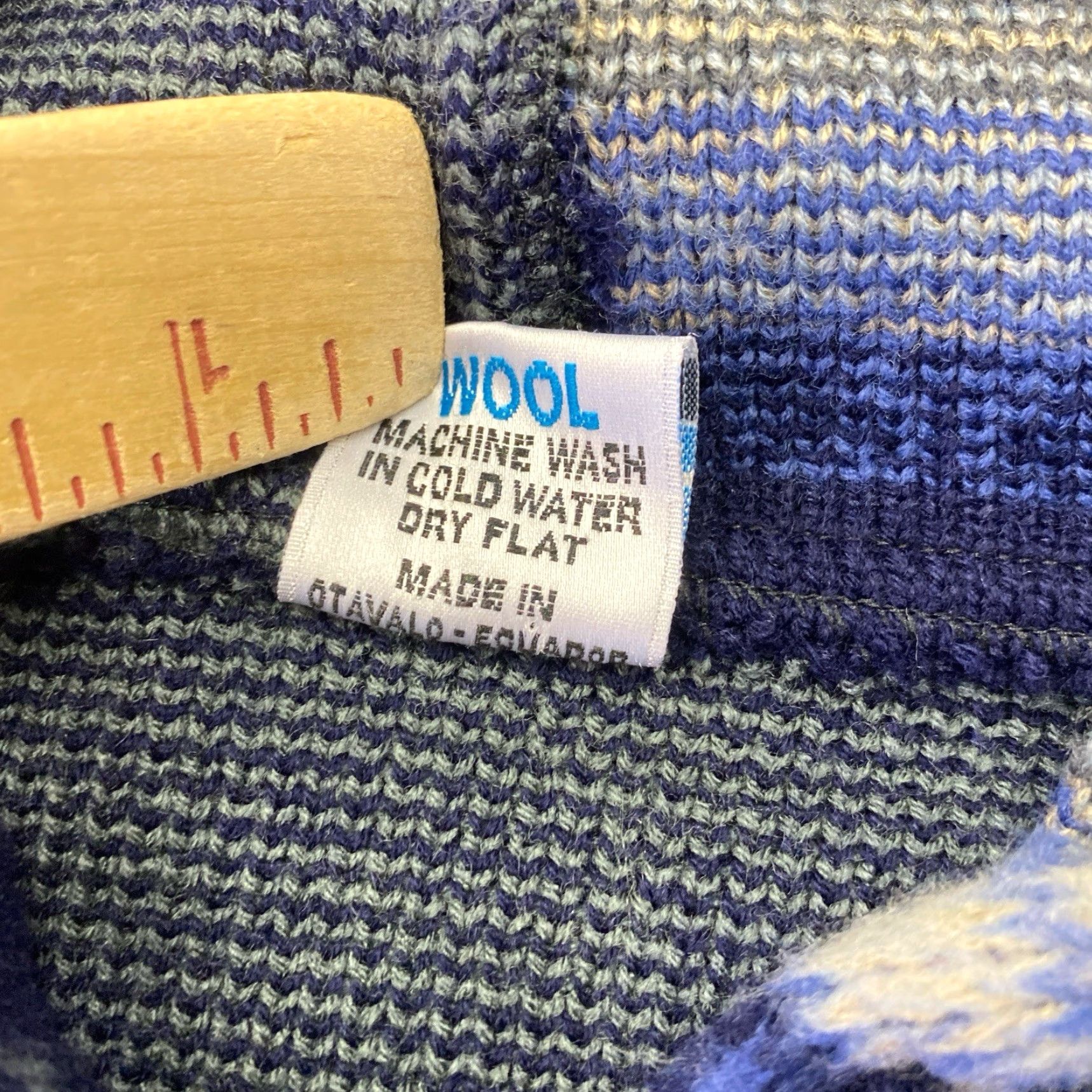 Vintage VINTAGE Yari Artesanias Alpaca Wool Hoodie Zip Up Sweater Llama Pattern Blue Large Mens Shirt Size US L / EU 52-54 / 3 - 3 Thumbnail