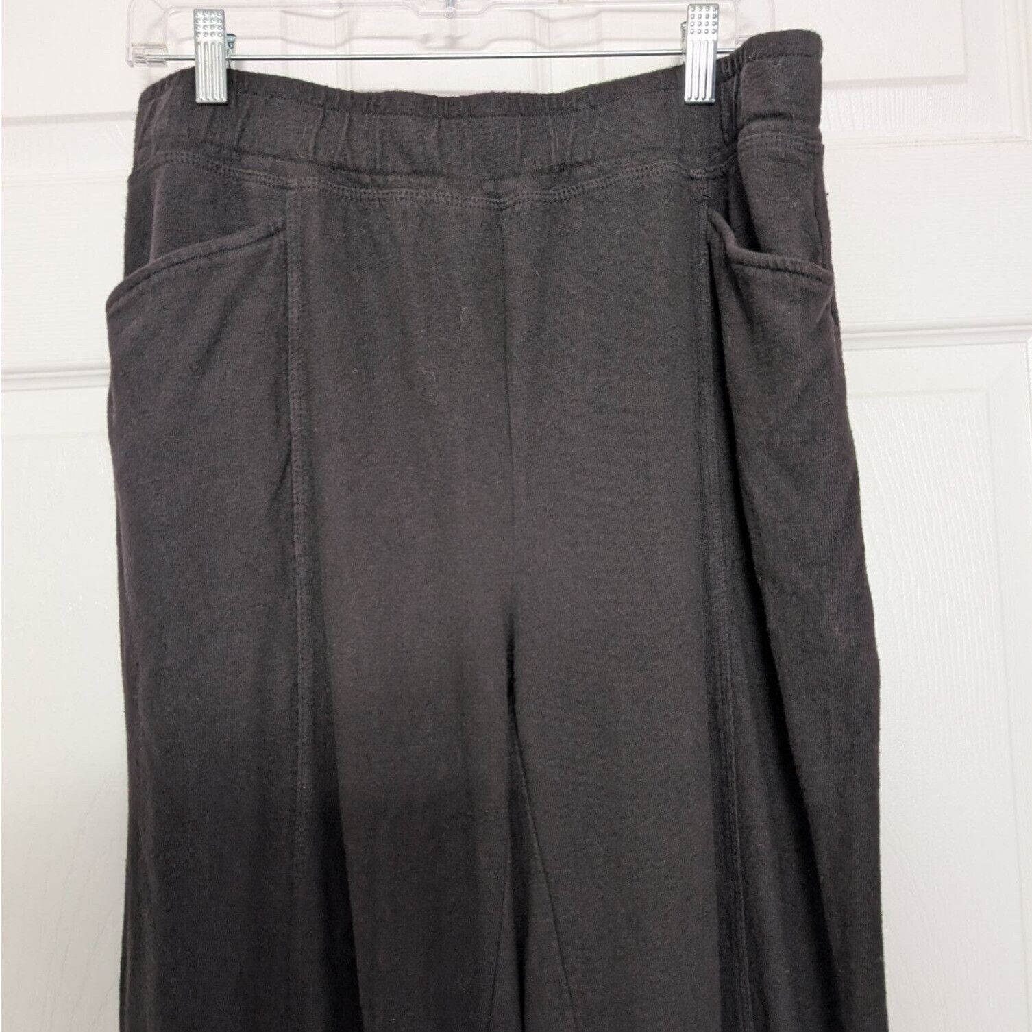 Designer Wilt Wide Leg Pull On Pants Womens Size Large Black 100% Cot Size 32" / US 10 / IT 46 - 2 Thumbnail
