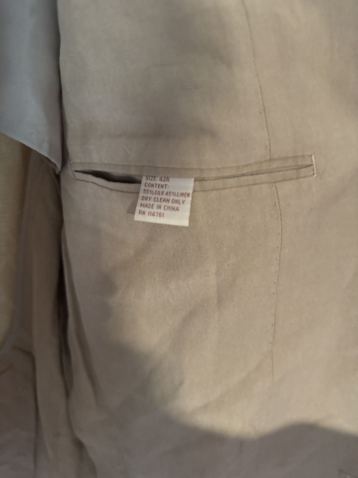 Bullock & Jones Bullock & Jones Silk–Linen Sport Coat / Blazer – Tan – 42R Size 42R - 9 Thumbnail