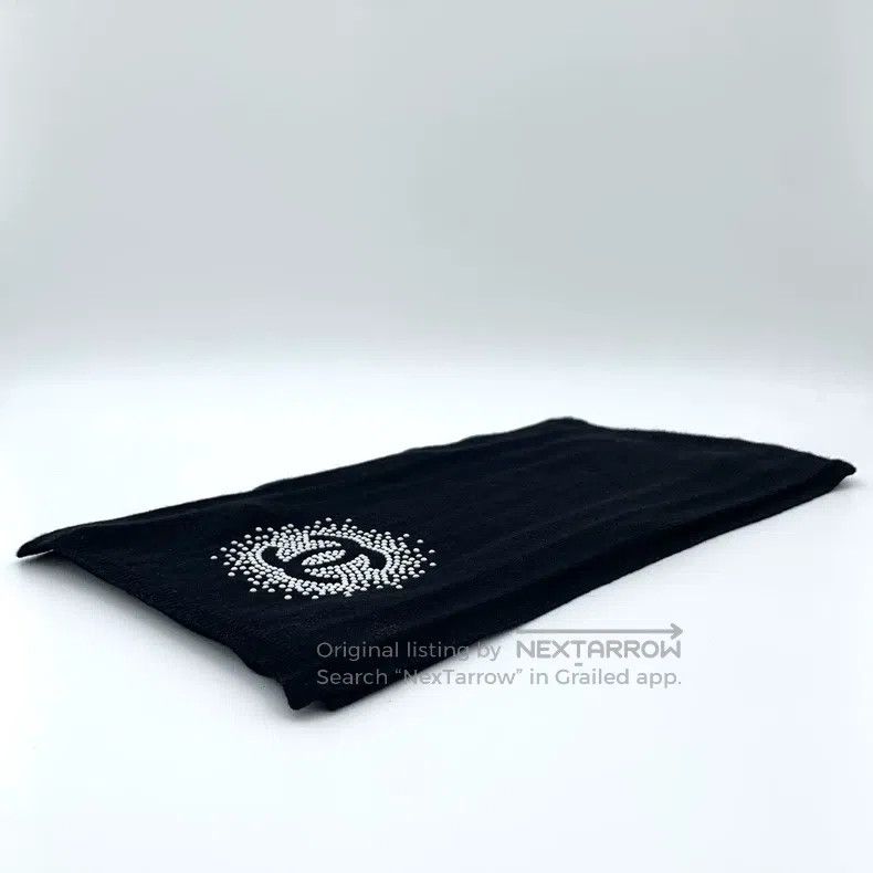 Chanel Chanel Black logo beaded wool scarf Size ONE SIZE - 2 Thumbnail