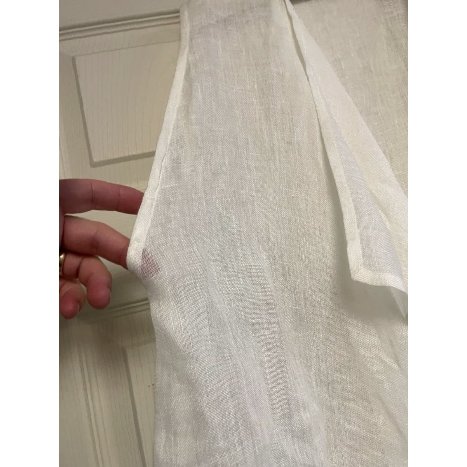 eskandar Eskandar Women Shrug Shirt Linen Sleeveless Drape White 1 Size Regular Size XS / US 0-2 / IT 36-38 - 3 Thumbnail