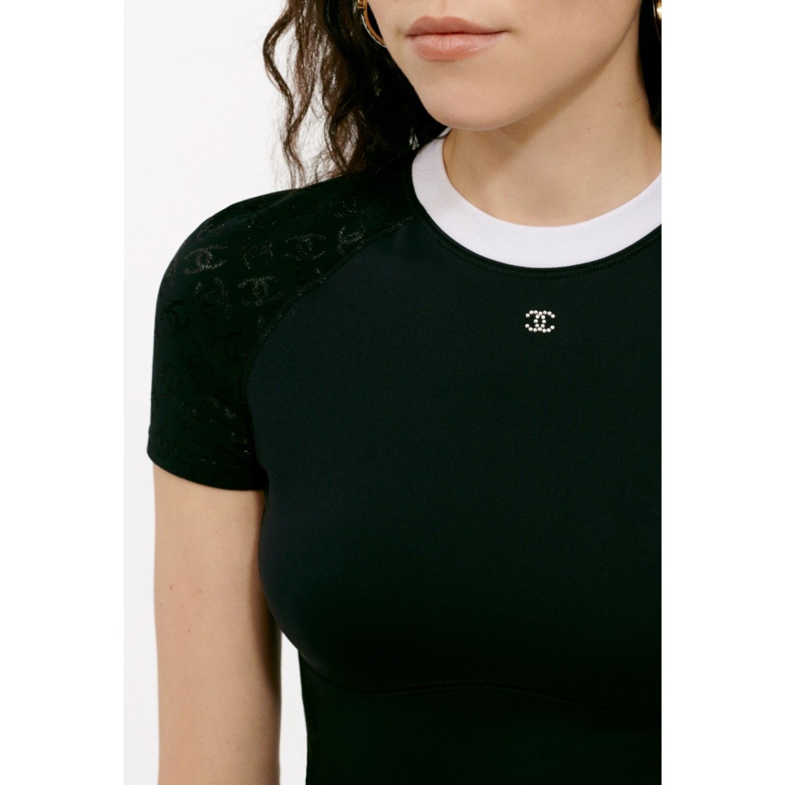 Chanel Chanel 24C Black White Neoprene Jersey Top T Shirt 38 Size XS / US 0-2 / IT 36-38 - 7 Thumbnail