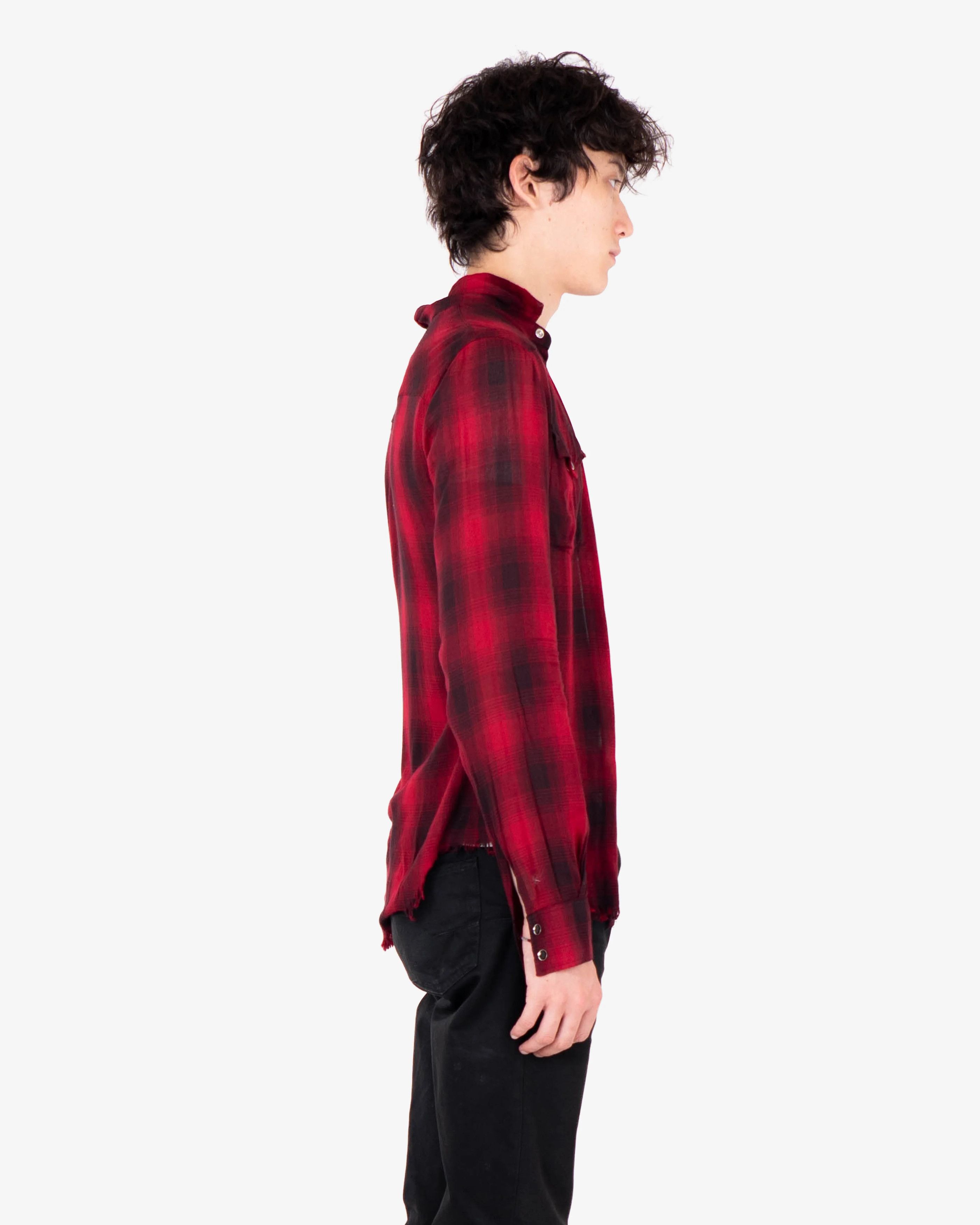 Saint Laurent Paris Red Checkered Flannel Shirt (SS16) Size US S / EU 44-46 / 1 - 8 Thumbnail