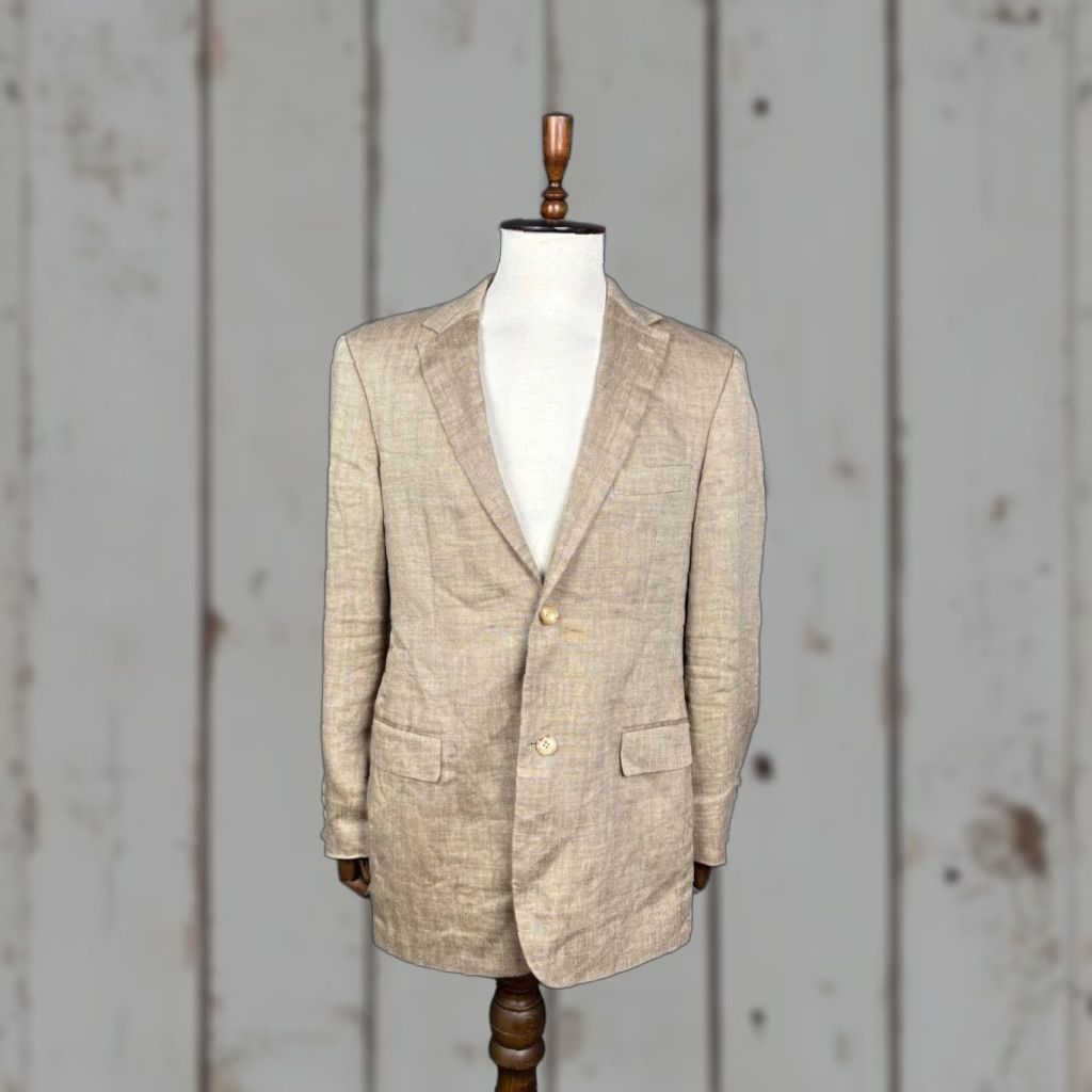 Hugo Boss Hugo Boss Coat Mens Blazer XL Regular Brown Linen Wool Lining Button Up Jacket Coat Size US XL / EU 56 / 4 - 1 Thumbnail