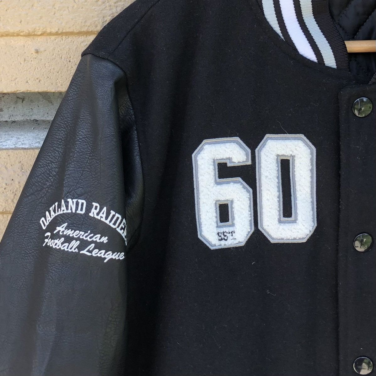 NFL NFL Majestic Raiders Letterman Wool Leather Varsity Jacket Size US L / EU 52-54 / 3 - 5 Thumbnail