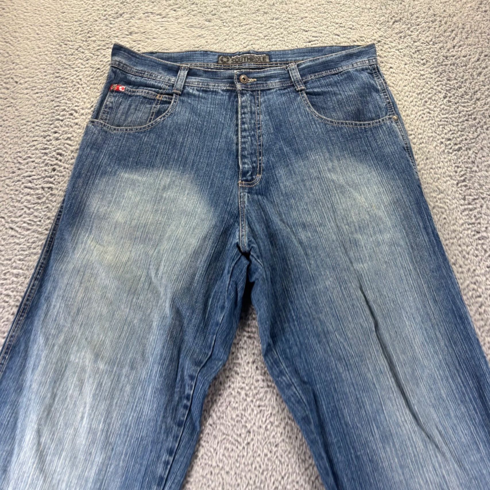 VINTAGE Southpole Jeans Mens 38x34 Denim Wide-Leg Baggy Relaxed