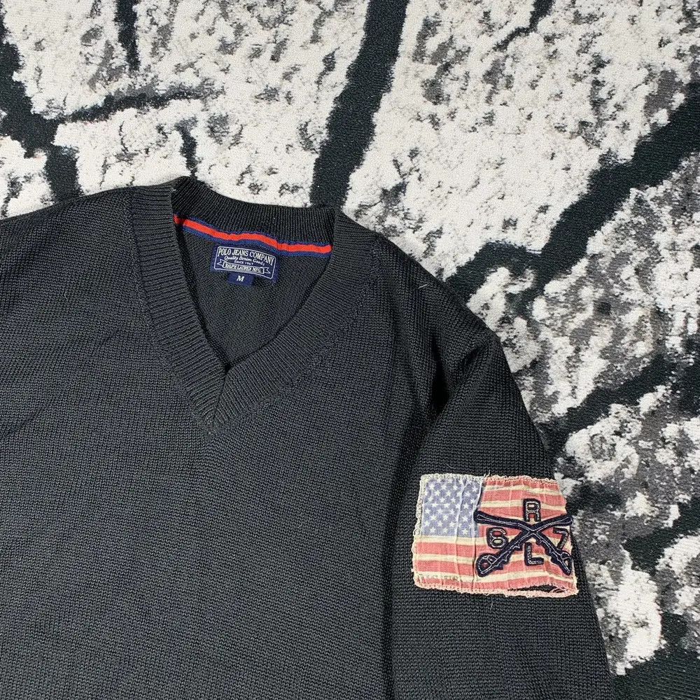 Polo Ralph Lauren × Vintage Polo Ralph Lauren USA Flag Logo Sweater Knit Vintage 90s Size US M / EU 48-50 / 2 - 2 Thumbnail