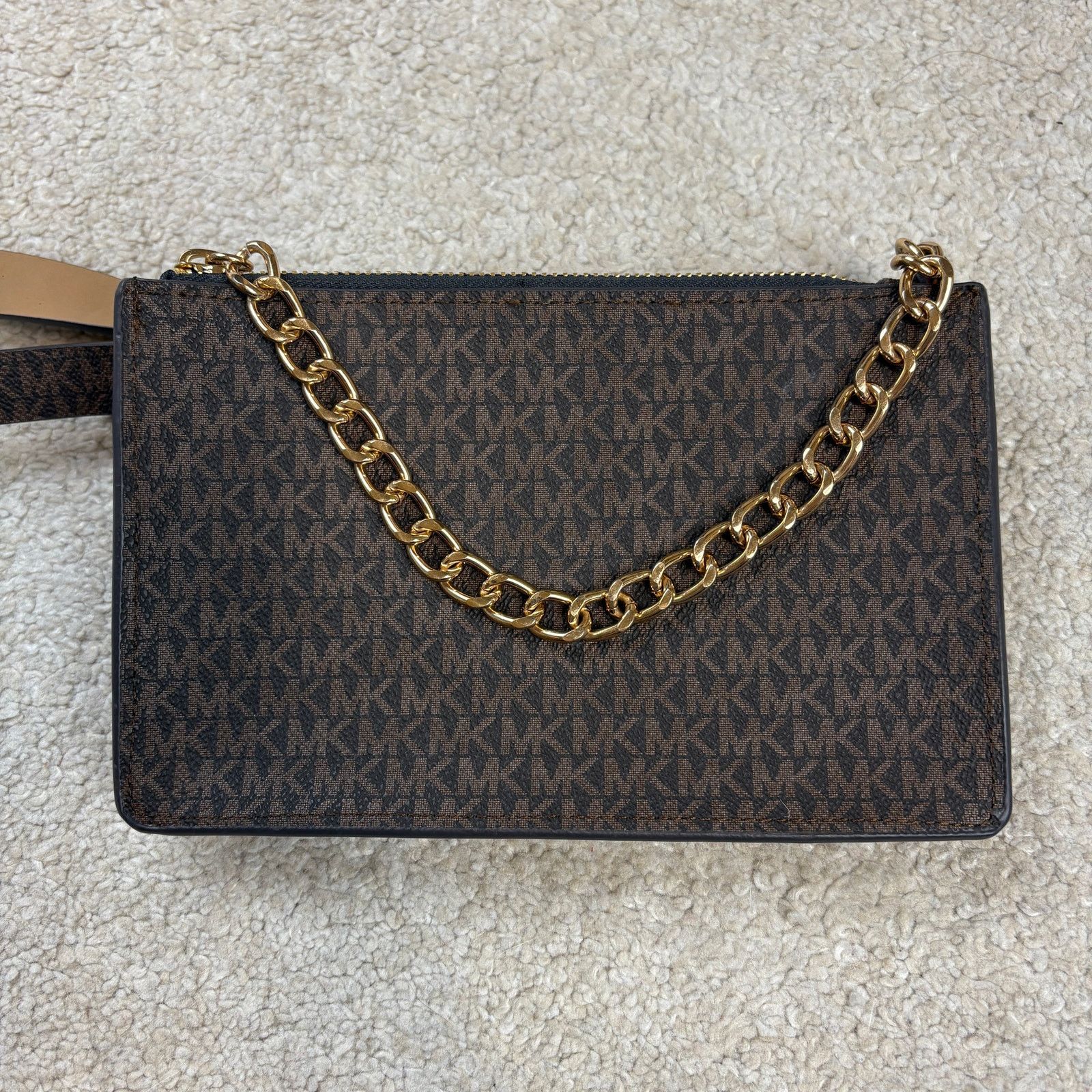 Michael Kors NWOT Michael Kors MMK Chain Zip Brown Logo Belt Bag XL Size ONE SIZE - 1 Thumbnail