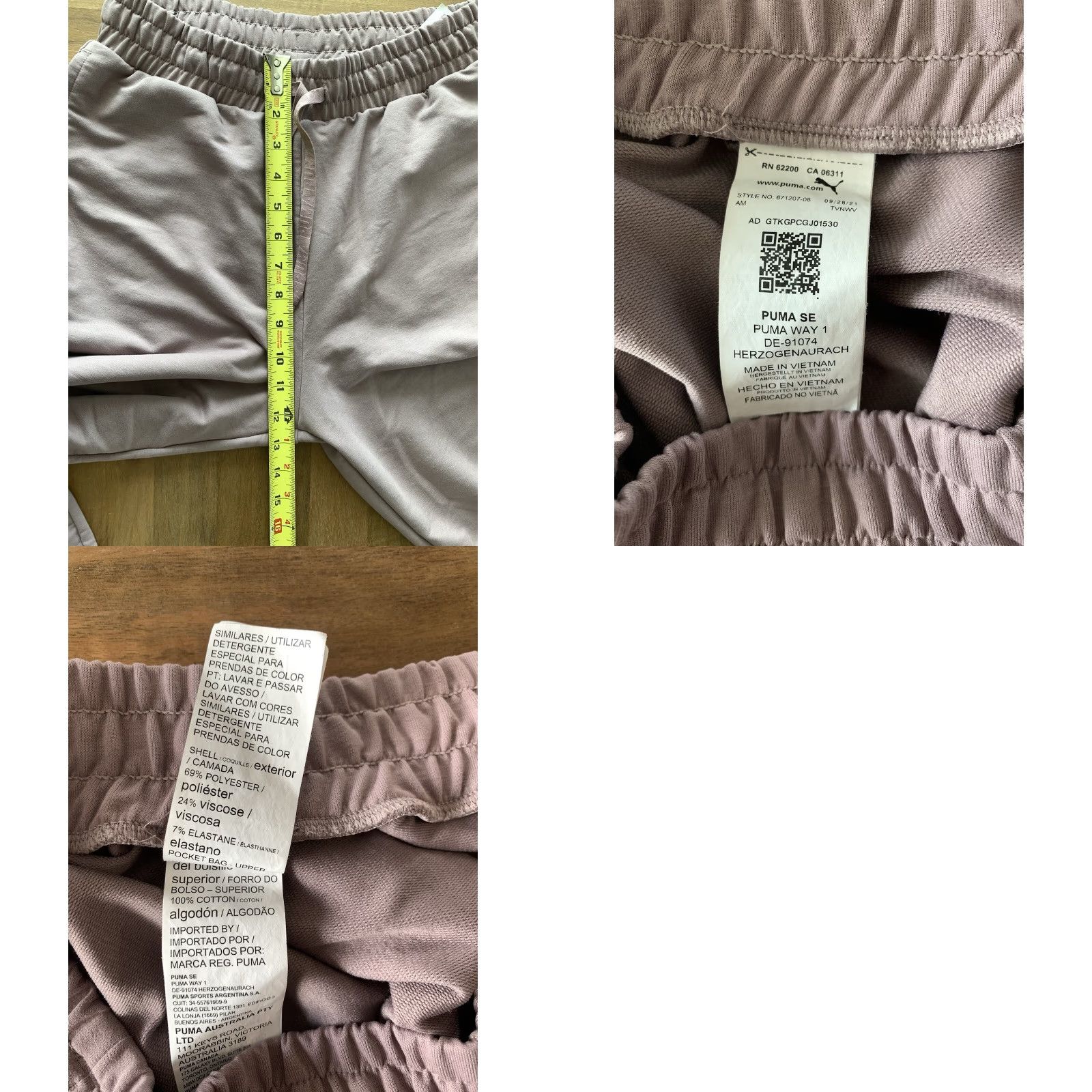 Puma PUMA Joggers Womens Small Casual Active Athletic Tapered Drawstring Pants Purple Size 26" / US 2 / IT 38 - 8 Thumbnail