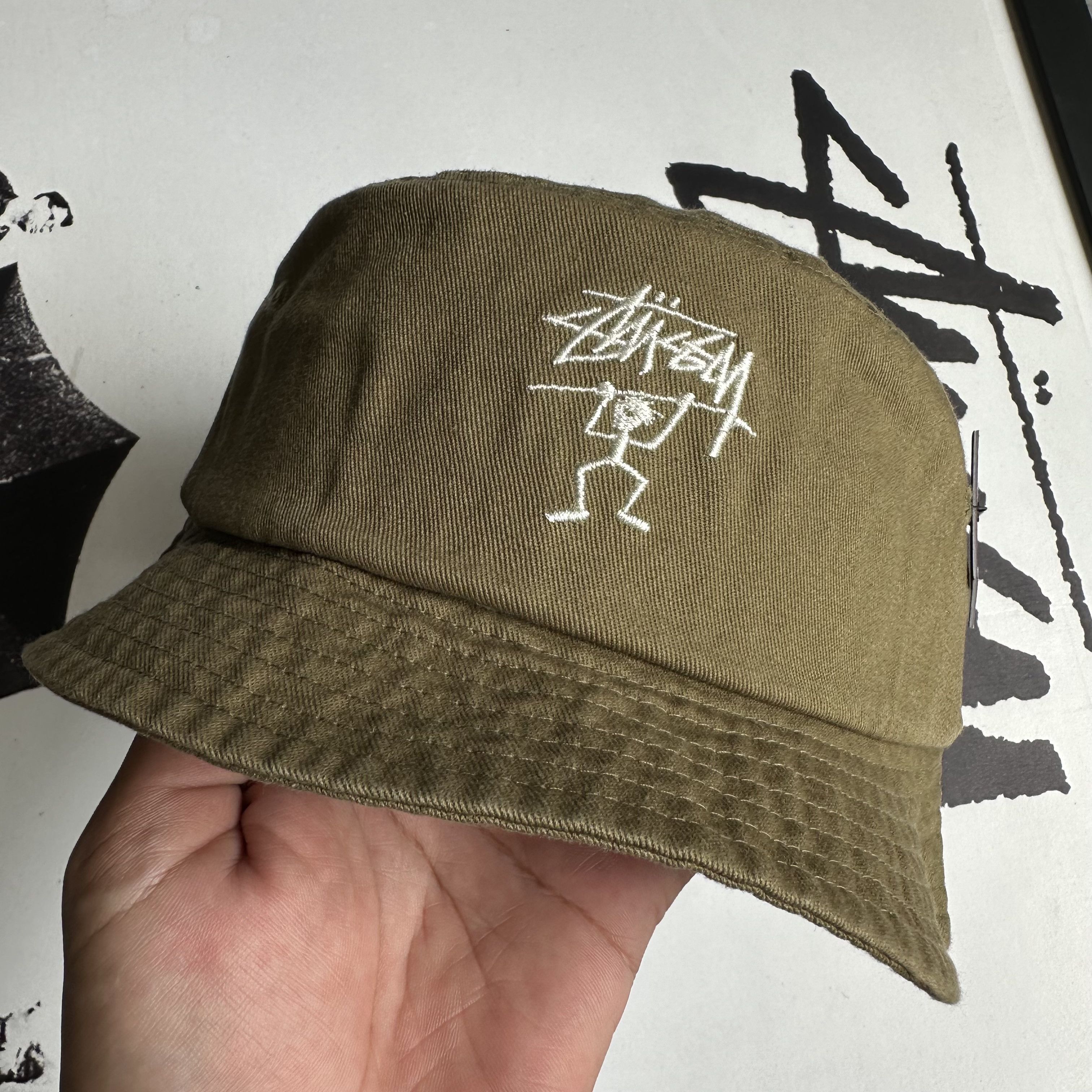 Stussy [L/XL] Stussy jacquard knit buket hat natural | Grailed