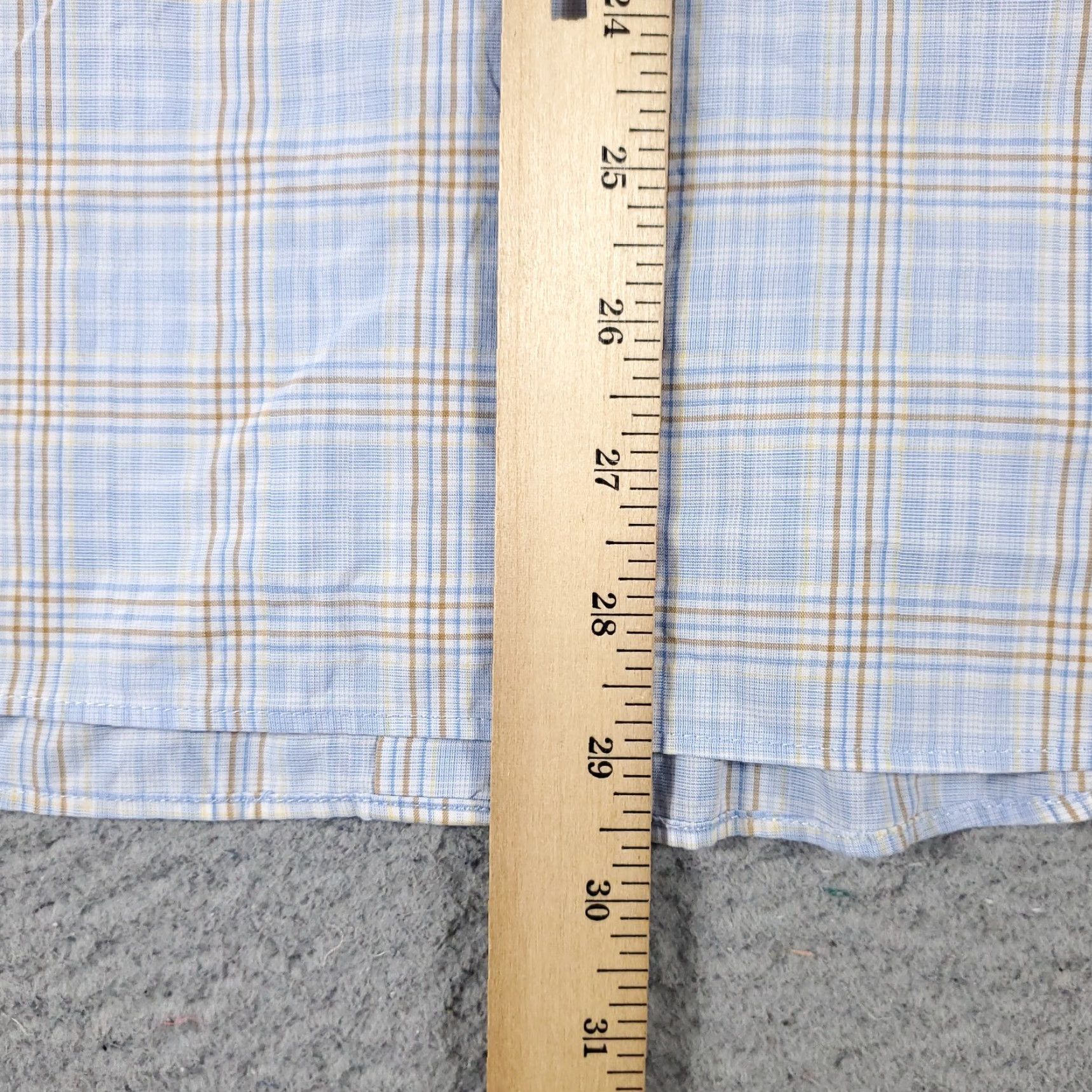 Vintage Penguin Dress Shirt Mens 17 Blue Plaid Long Sleeve Button Up Regular Fit Size 46R - 6 Thumbnail