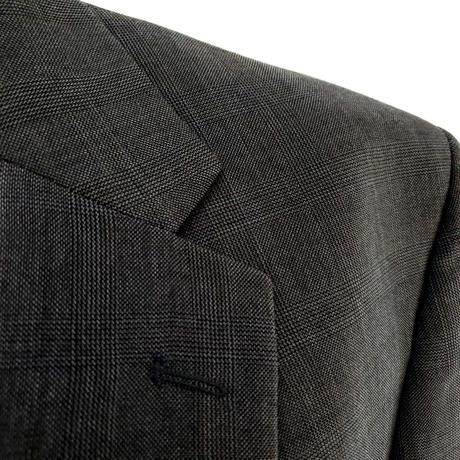 Jos. A. Bank Jos A Bank Wool 2 Button Blazer 42R Gray Plaid Sport Coat Size 42R - 2 Thumbnail