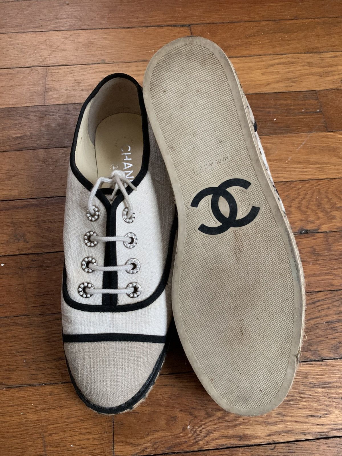 Chanel Chanel Pearl Canvas Espadrille Size US 9.5 / IT 39.5 - 3 Thumbnail