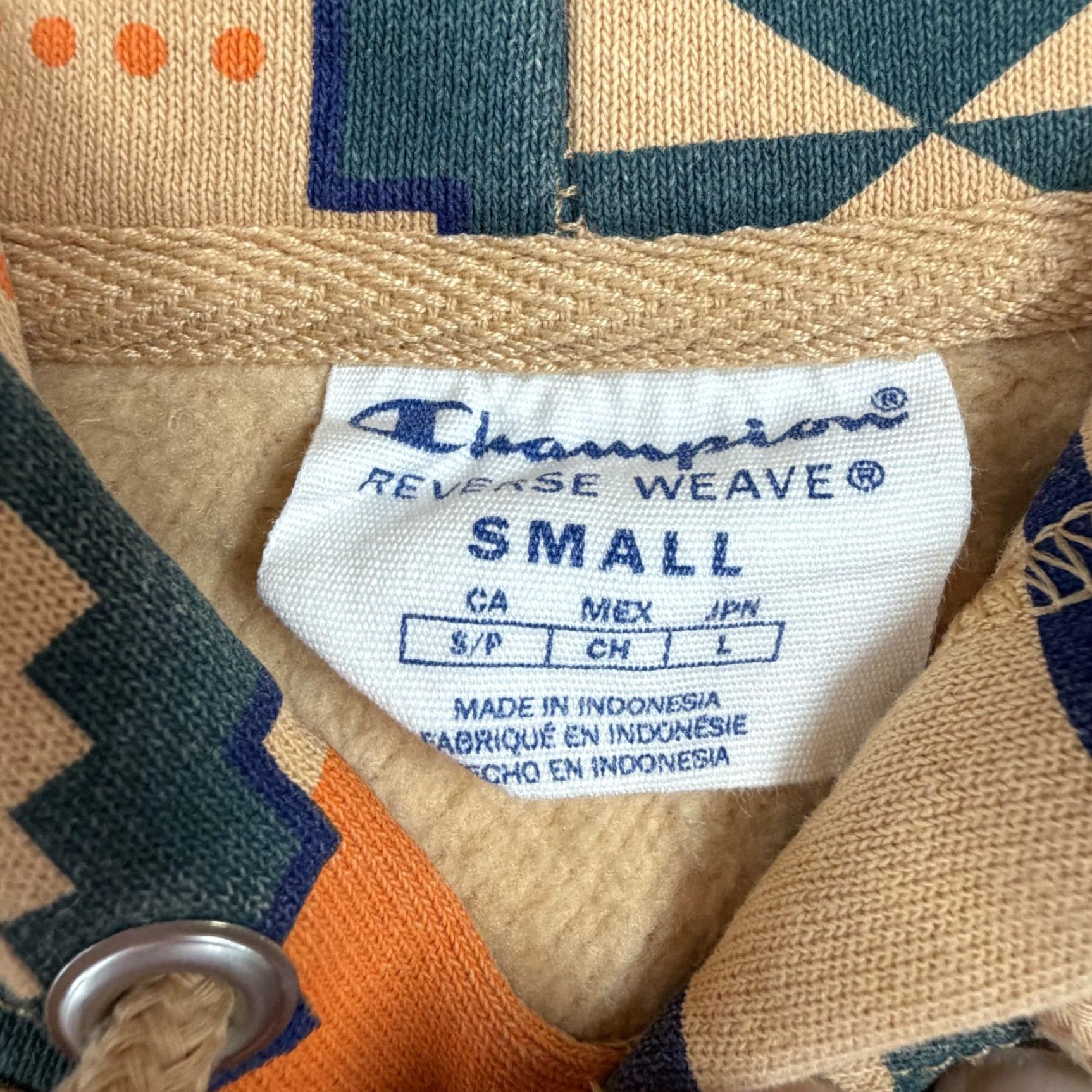 Champion Champion Hoodie Mens Small Beig e Aztec Southwestern Pullover Print Reverse Weave Size US S / EU 44-46 / 1 - 4 Thumbnail