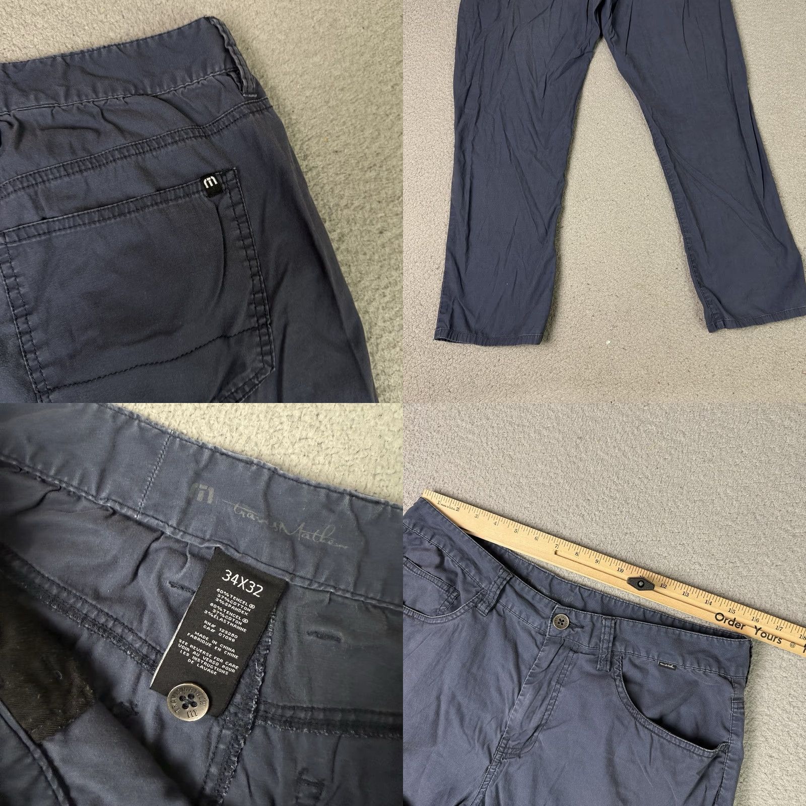 TravisMathew Travis Mathew Jeans Men 34x32 Navy Blue Tencel Stretch Classic Pattern: Solid Size US 34 / EU 50 - 8 Thumbnail