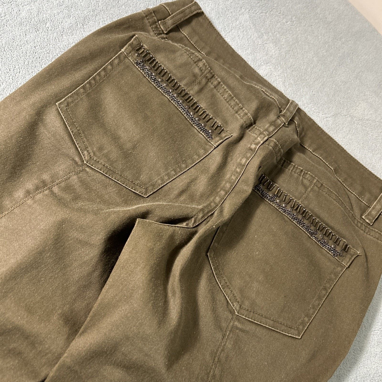 Levi's Rhinestoned Cargo Pants Women 4 30x27 Stretch Slim Ankle Zip Size 27" / US 4 / IT 40 - 8 Thumbnail