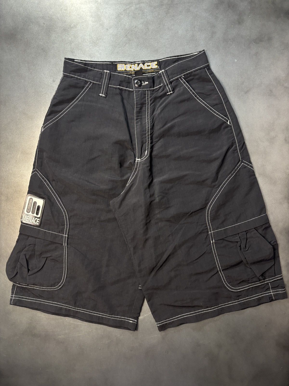 Menace × Vintage Vintage Menace Jeans Shorts 90s Nylon Raver Contrast Stitch Size US 28 / EU 44 - 3 Thumbnail