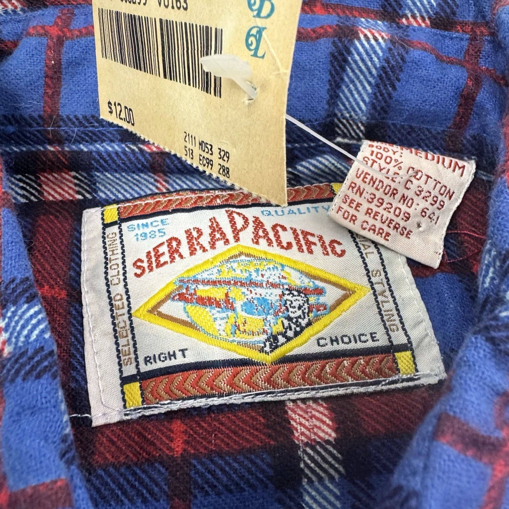 Vintage VINTAGE Sierra Pacific Shirt Adult Medium Plaid Flannel NWT Blue 90s Western Pear Snap Button-Up Mens Size US M / EU 48-50 / 2 - 3 Thumbnail
