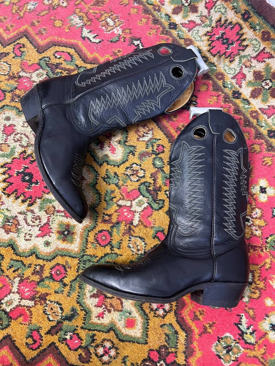 Vintage × Western Rise 90s Vintage Leather Cowboy Boots Western shoes USA Size US 10 / EU 43 - 5 Thumbnail