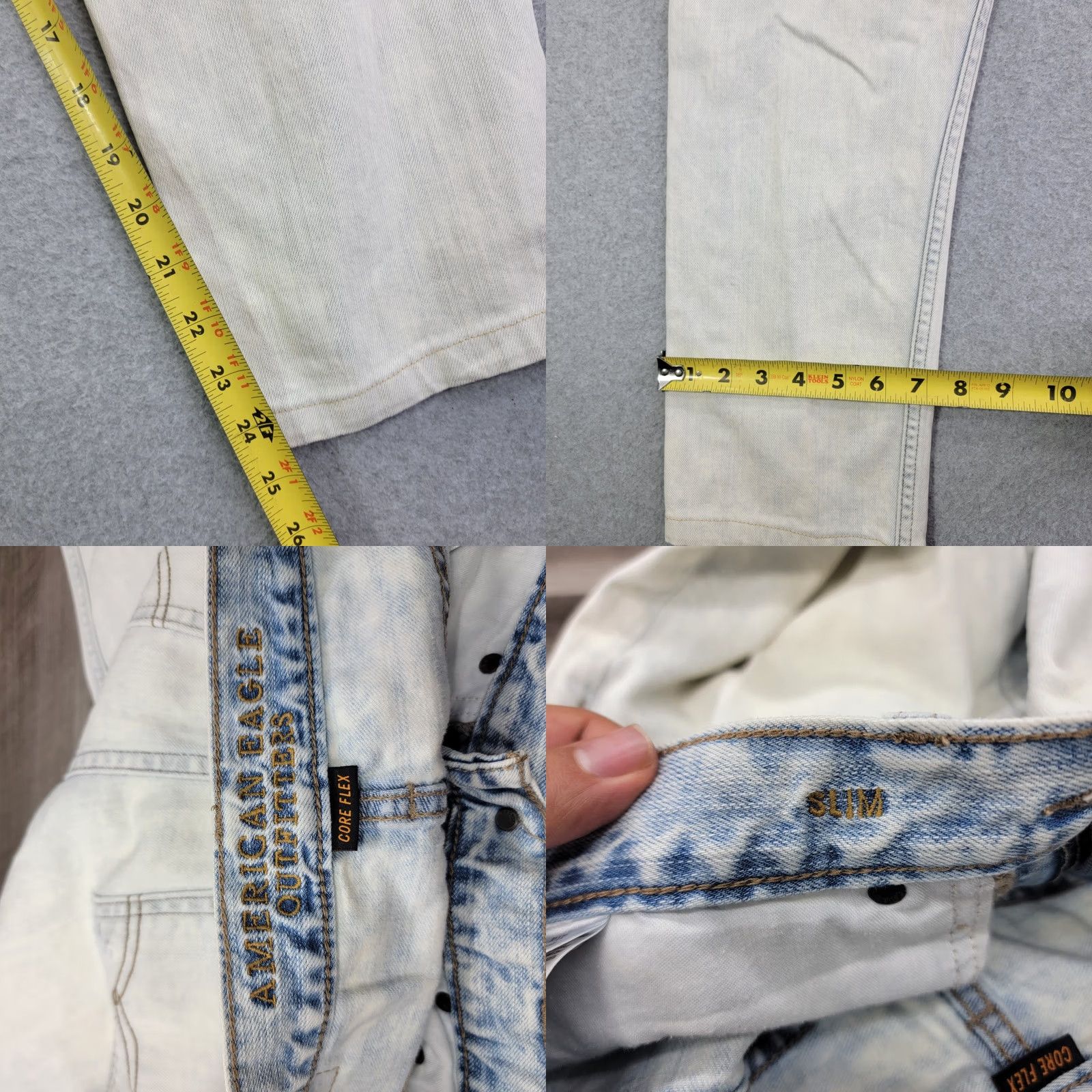 American Eagle Outfitters American Eagle Jeans Men 31x25 Slim Skinny Distressed Blue Denim Core Flex 5-Pocket 31 in Inseam Mens Size US 31 - 9 Thumbnail