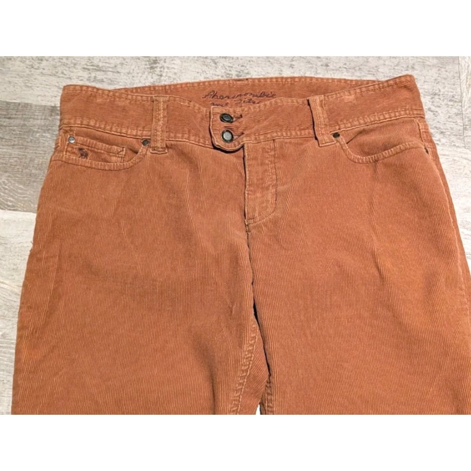 Abercrombie & Fitch VINTAGE Abercrombie & Fitch Pants Womens 10 Caramel Corduroy Low Rise Flared 90s Y2K Size 32" / US 10 / IT 46 - 3 Thumbnail