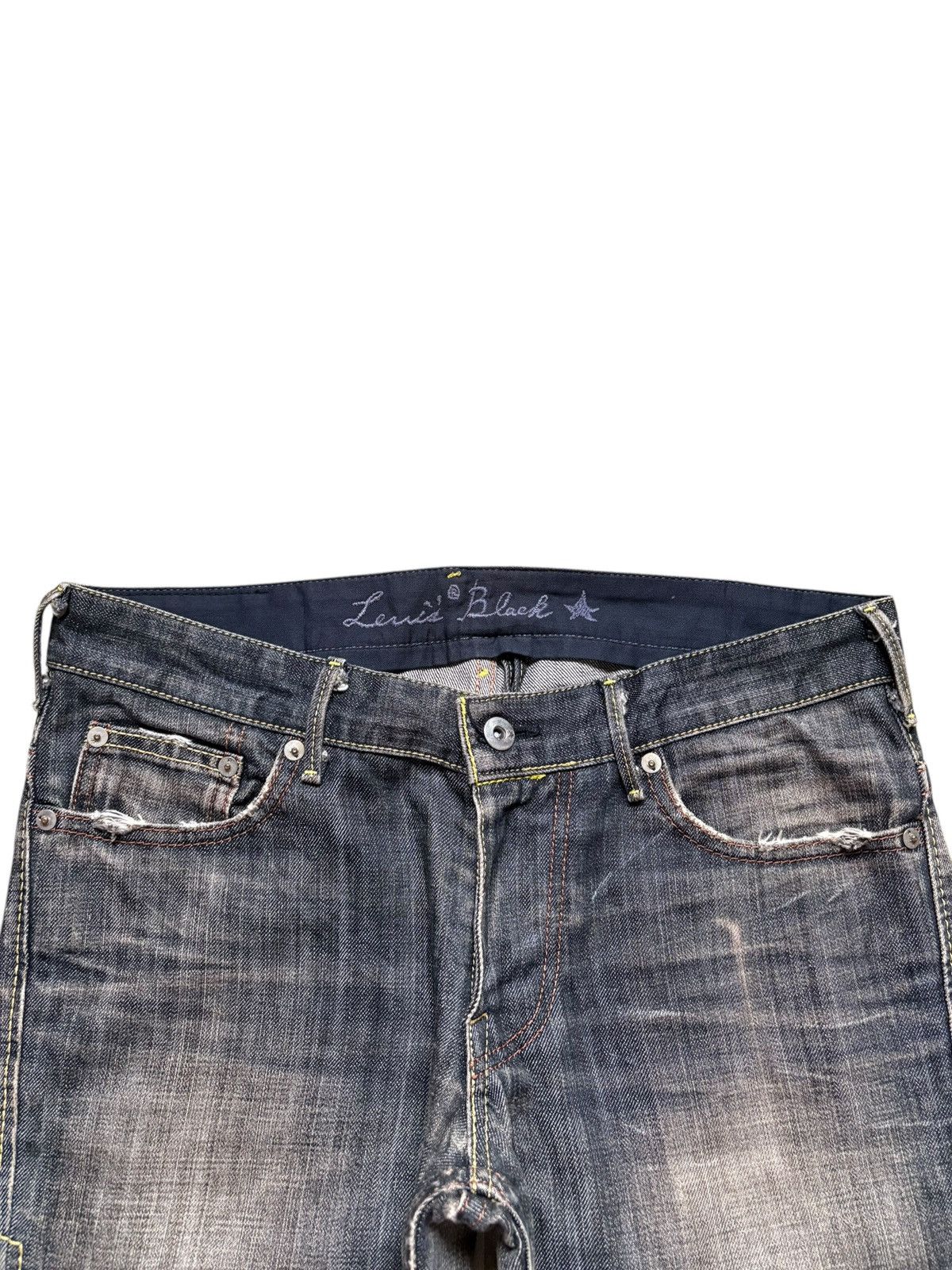 Levi's Vintage 90s Levis Black Star Rusty Mud Wash Distress Jeans Size US 32 / EU 48 - 4 Thumbnail