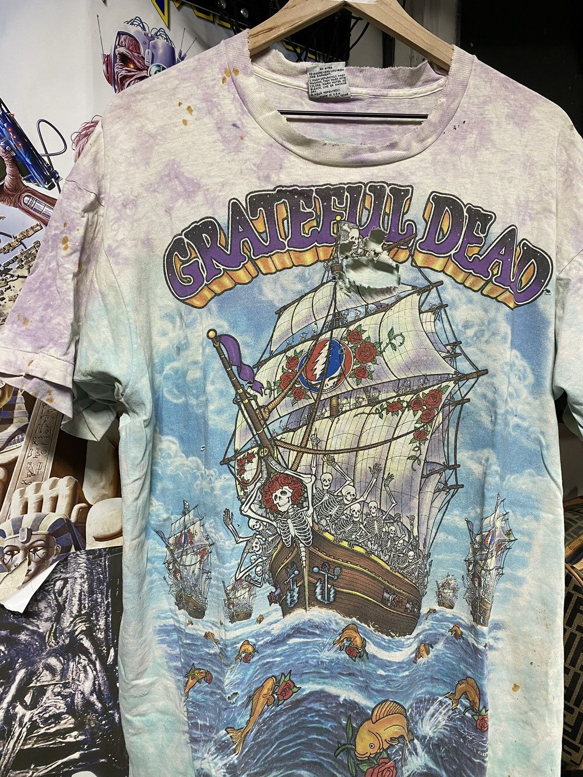 Vintage Vintage 90’s Grateful Dead Tiedye Band T-Shirt Size Large Size US L / EU 52-54 / 3 - 3 Thumbnail
