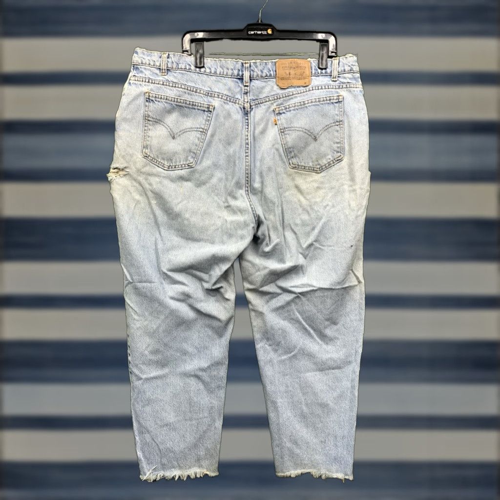 Levi's VINTAGE Levi's 9922 Jeans Women's High Rise Light Wash Distressed 90s USA 38x26 Regular Tapered 5-Pocket Denim Shirt? Size 42" / US 20 - 1 Thumbnail