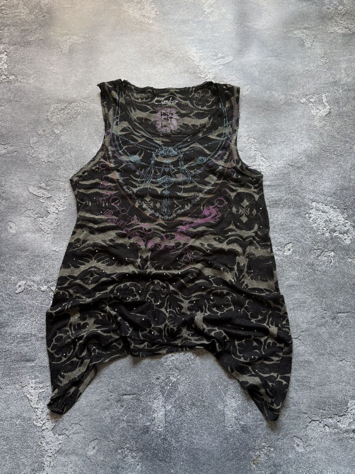 Custo Barcelona Vintage Custo Barcelona Y2K Rhinestones Grunge Tank Top Size M / US 6-8 / IT 42-44 - 2 Thumbnail