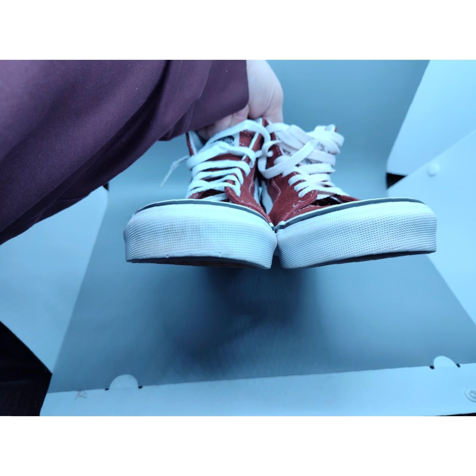 Vans VANS SK8 HI High Top Shoe Men 6.5 Womens 8 Maroon Suede Canvas Breathable Lightweight Casual Athletic Sneakers Size M / US 6-8 / IT 42-44 - 7 Thumbnail