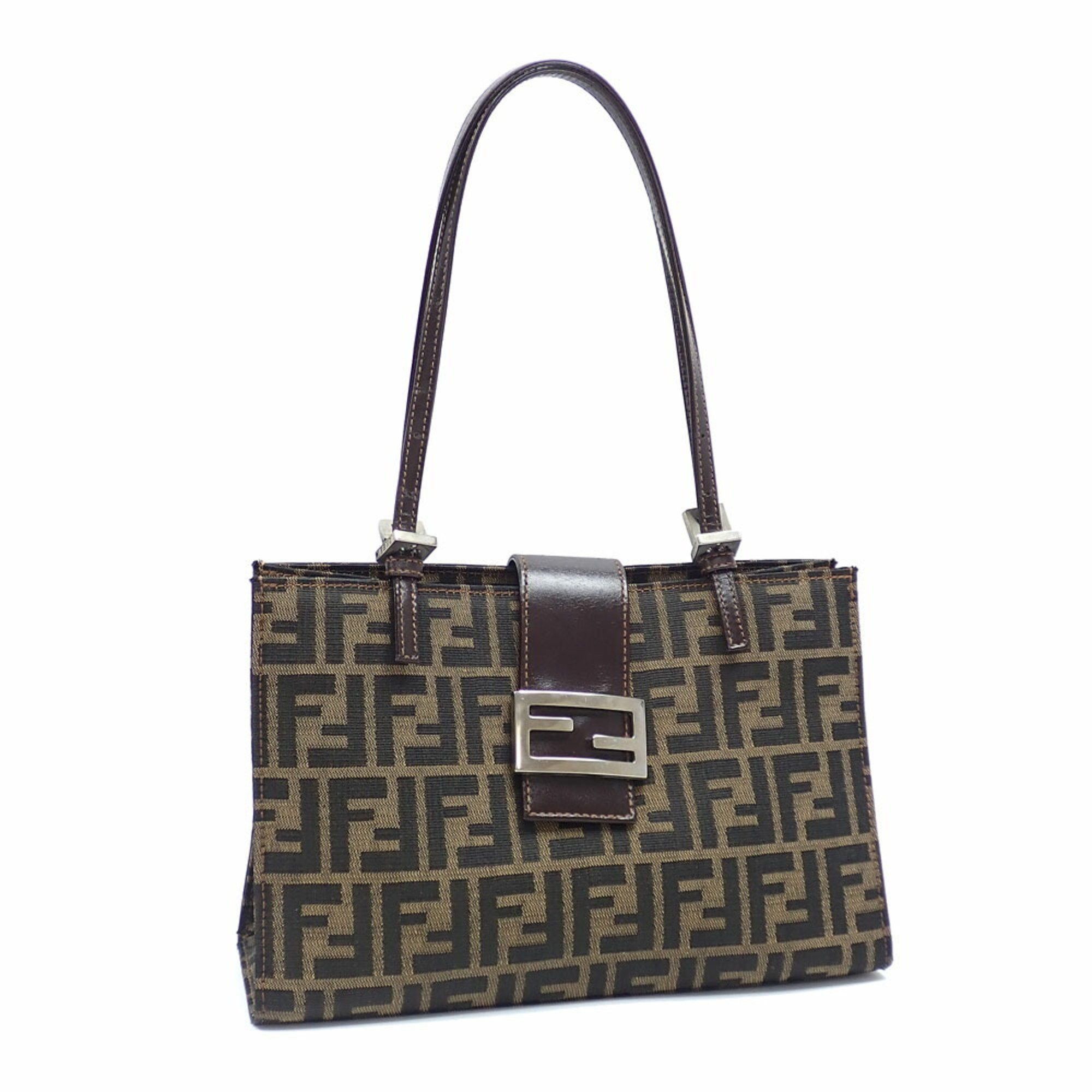 Fendi Shoulder Bag Zucca Women's Brown Canvas Leather 09158081992