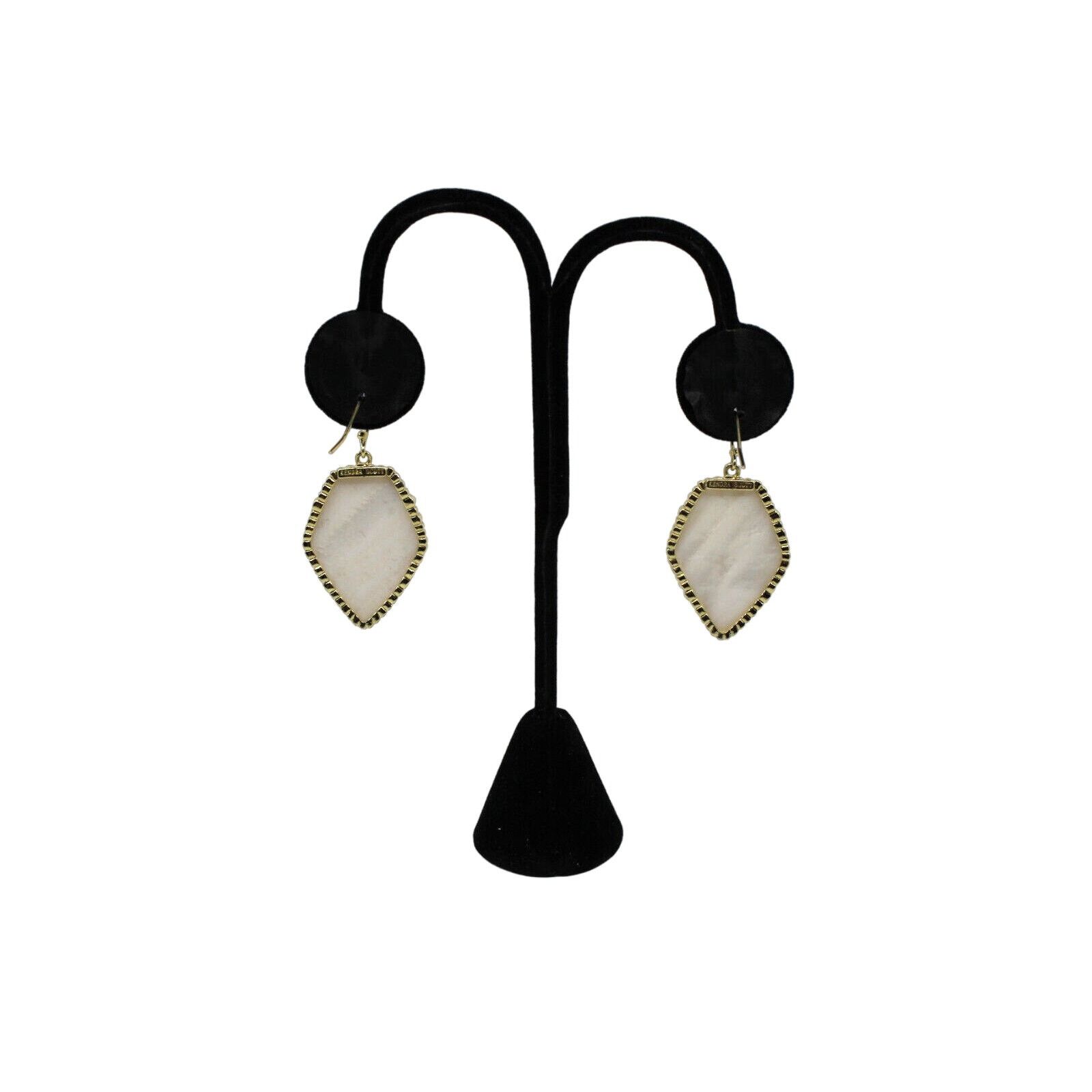 Kendra Scott A3 RARE Kendra Scott Corley Gold Tone White Pearl Earrings Size ONE SIZE - 2 Thumbnail