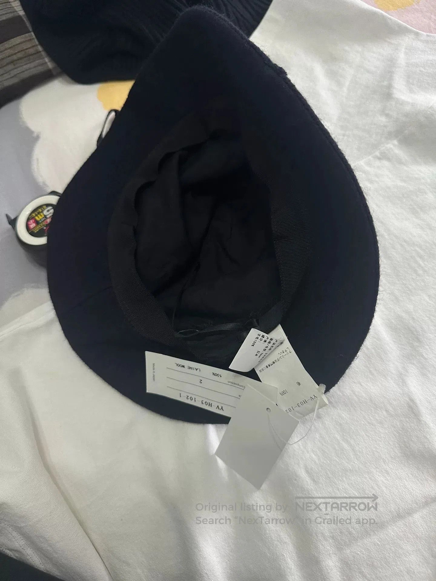 Y's Y's Yamamoto Wool Hat in Dark Blue. Size ONE SIZE - 8 Thumbnail