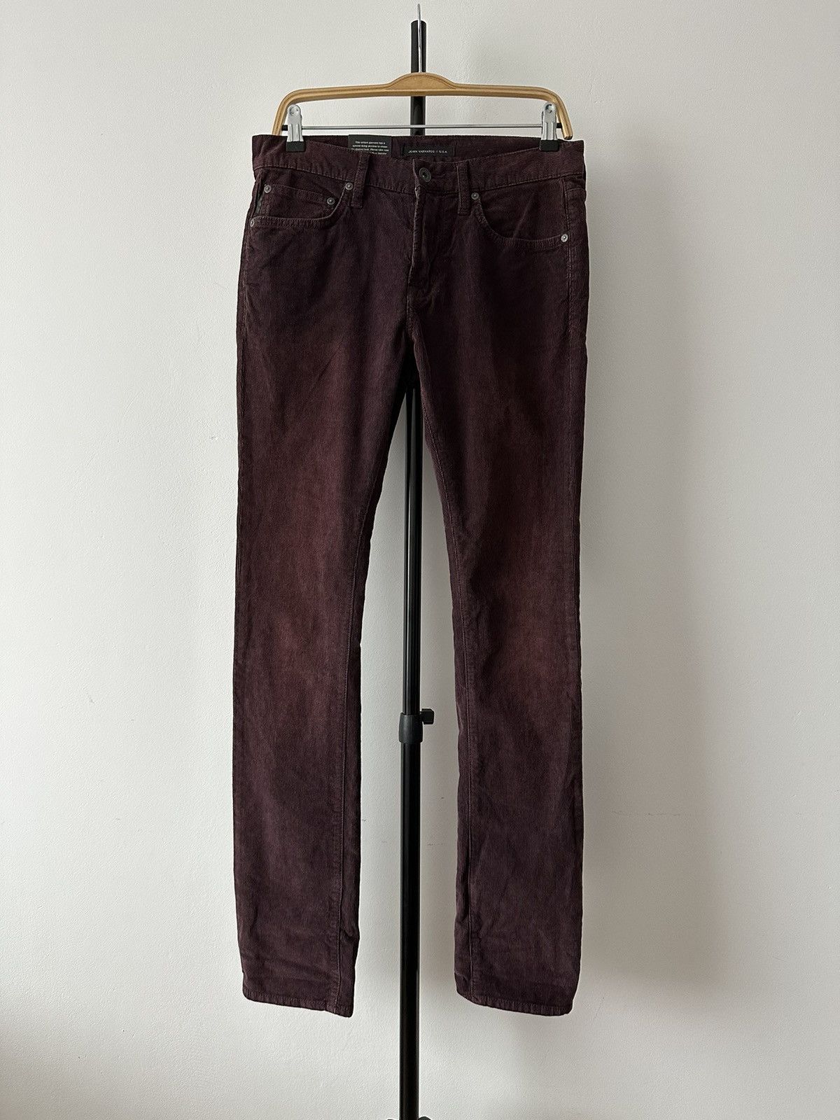 John Varvatos John Varvatos USA Corduroy Pants Burgundy Wight Skinny Fit Size US 30 / EU 46 - 1 Thumbnail
