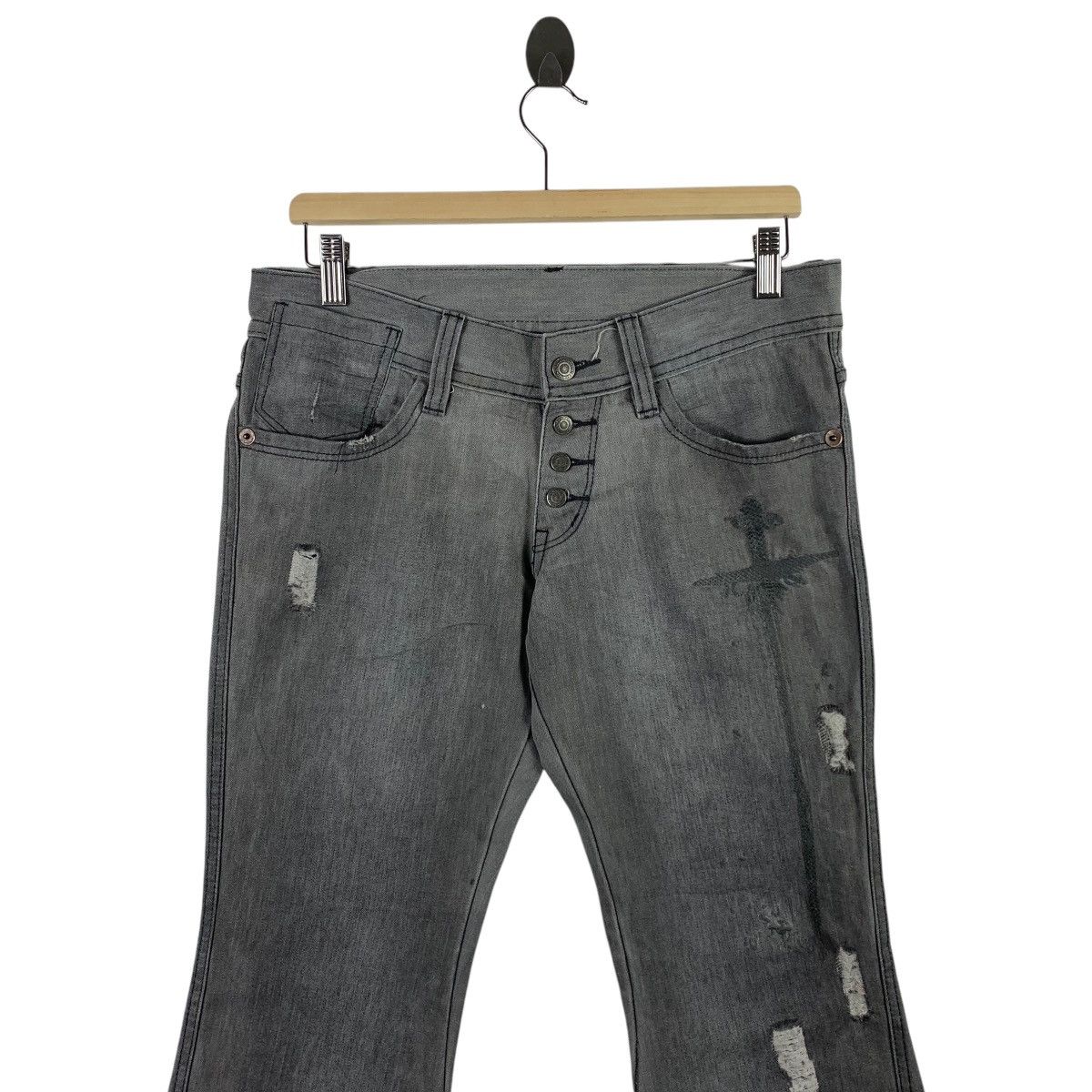 Japanese Brand × Tornado Mart TORNADO MART Flare distressed fly button jeans Size 33" - 2 Thumbnail