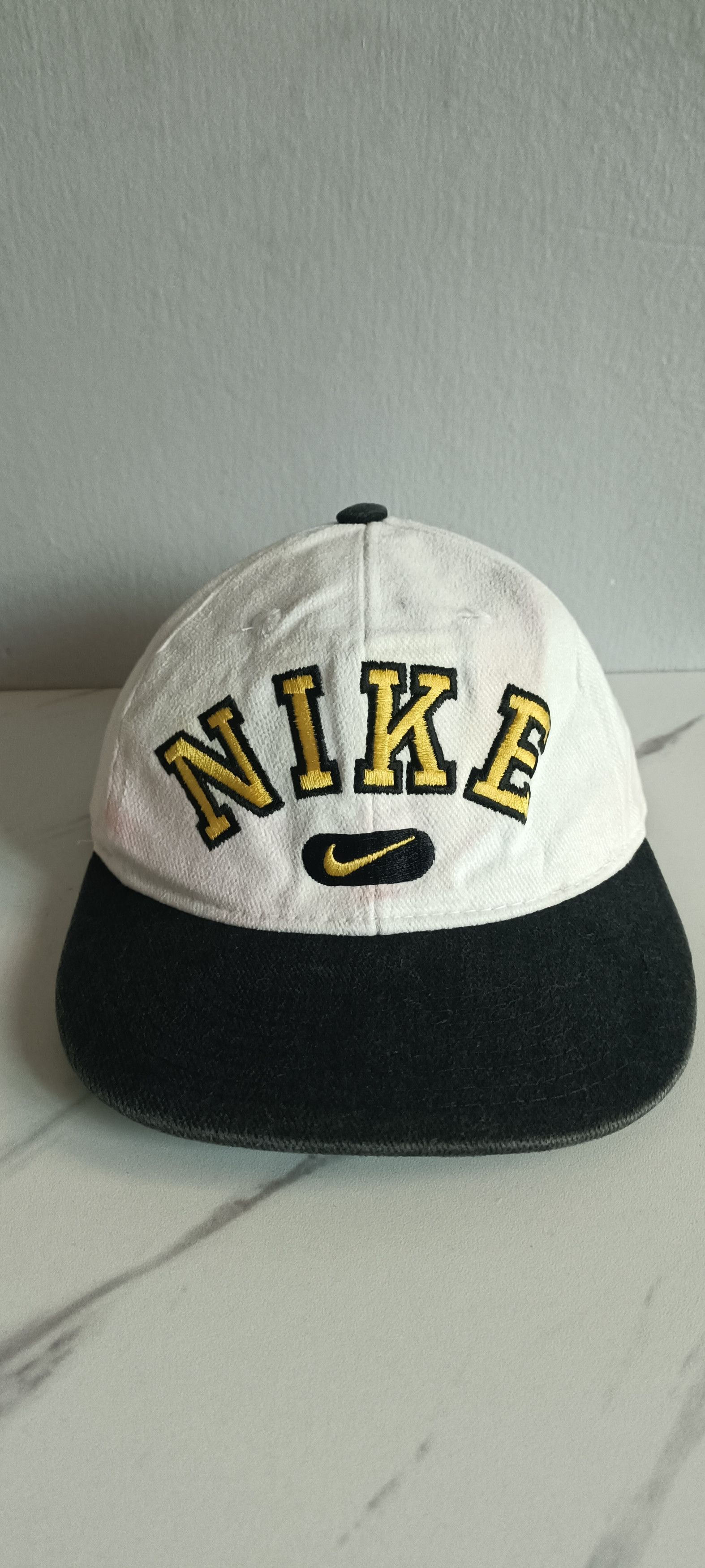 Nike × Vintage Vintage 90's Nike Spell Out Nike Swoosh Snapback Hat Size ONE SIZE - 1 Thumbnail