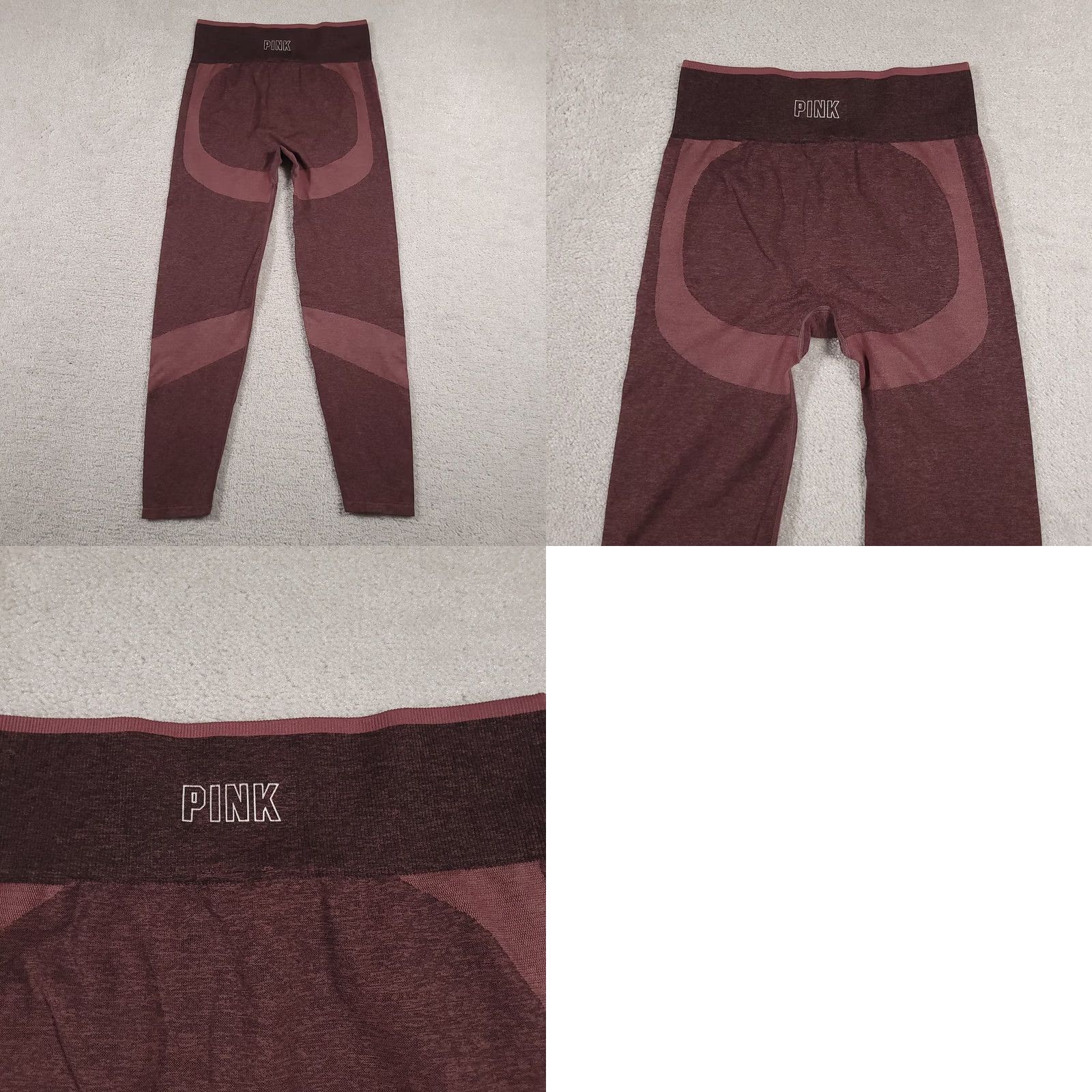 Pinko VINTAGE? No — Victoria's Secret PINK Leggings Womens Large Maroon Seamless High Rise Yoga Pant Size 36" / US 14 / IT 50 - 9 Thumbnail