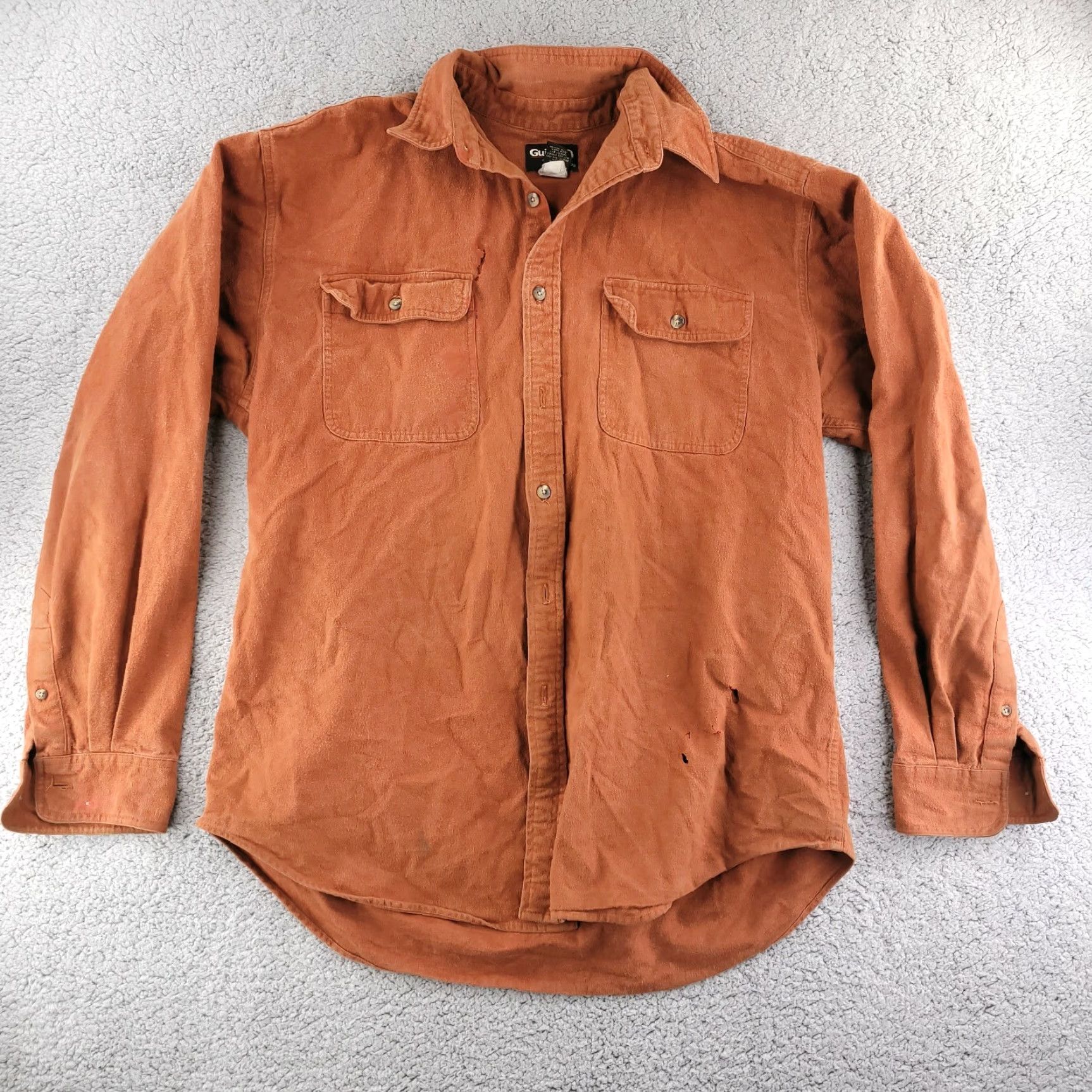 Vintage Guide Series Shirt Men's LT Orange Chore Heavyweight Button Up Tall Size L Size US L / EU 52-54 / 3 - 2 Thumbnail
