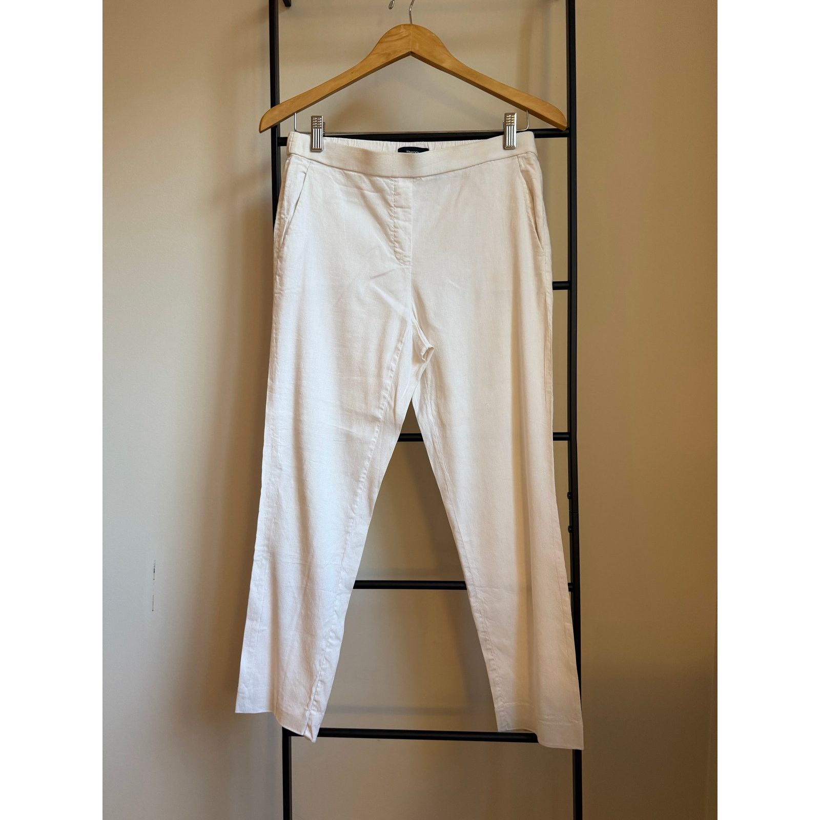 Theory Theory White Elastic Waist Pants - Size 4 Size 27" / US 4 / IT 40 - 4 Thumbnail