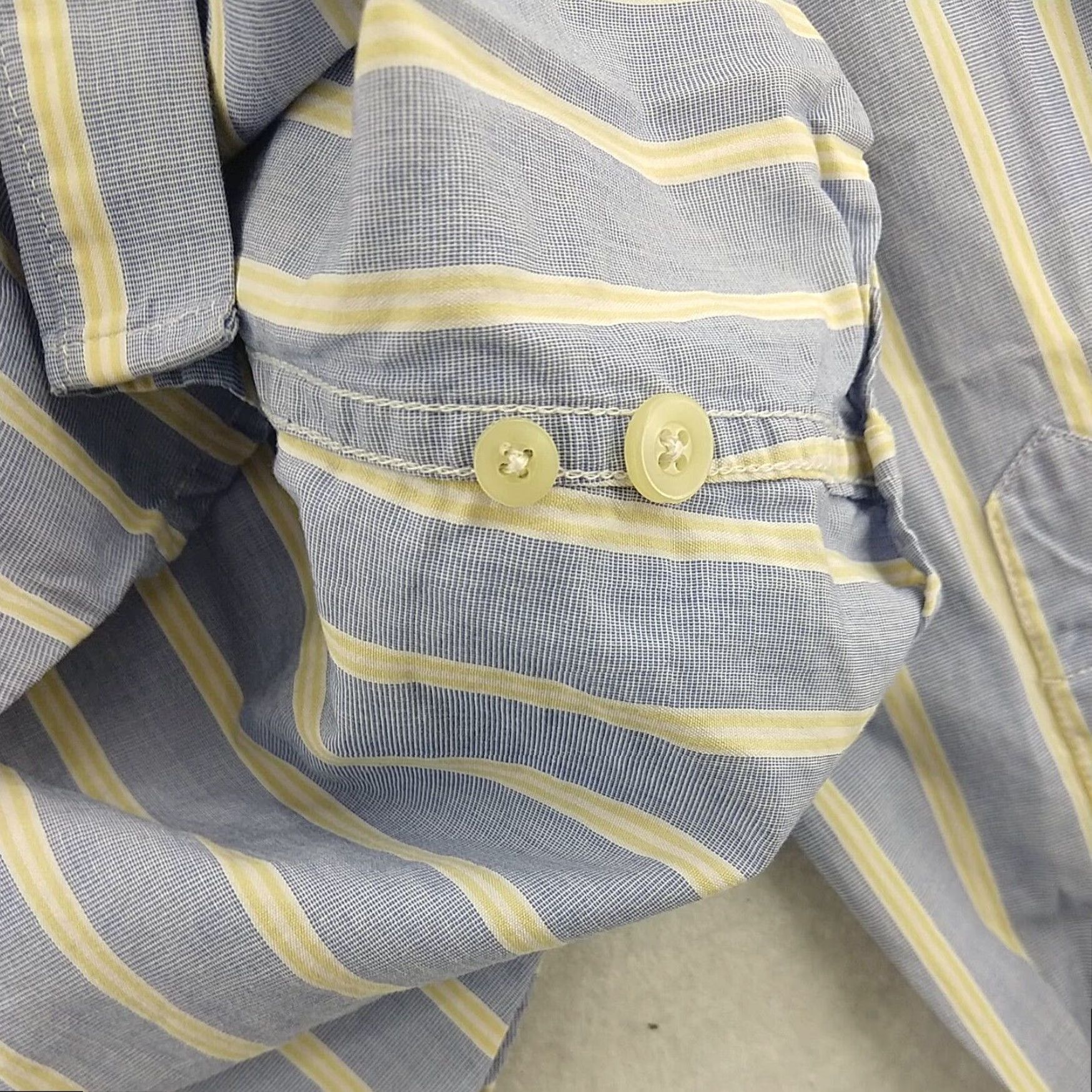 Abercrombie & Fitch Abercrombie Fitch Mens L Long Sleeve Striped Muscle Button Up Blue Stripe Shirt Size US L / EU 52-54 / 3 - 4 Thumbnail